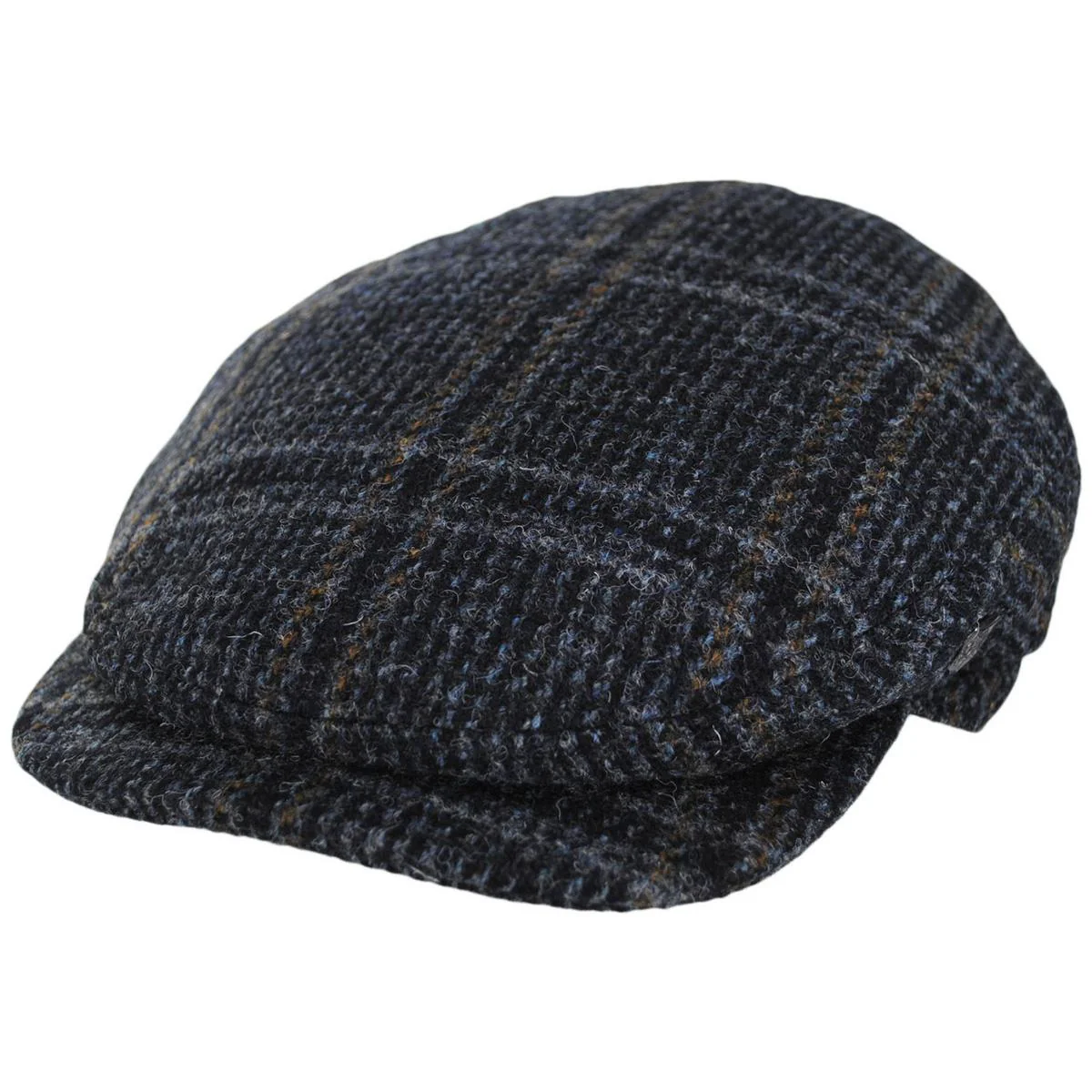 Finsbay Harris Tweed Wool Overcheck Houndstooth Ivy Cap
