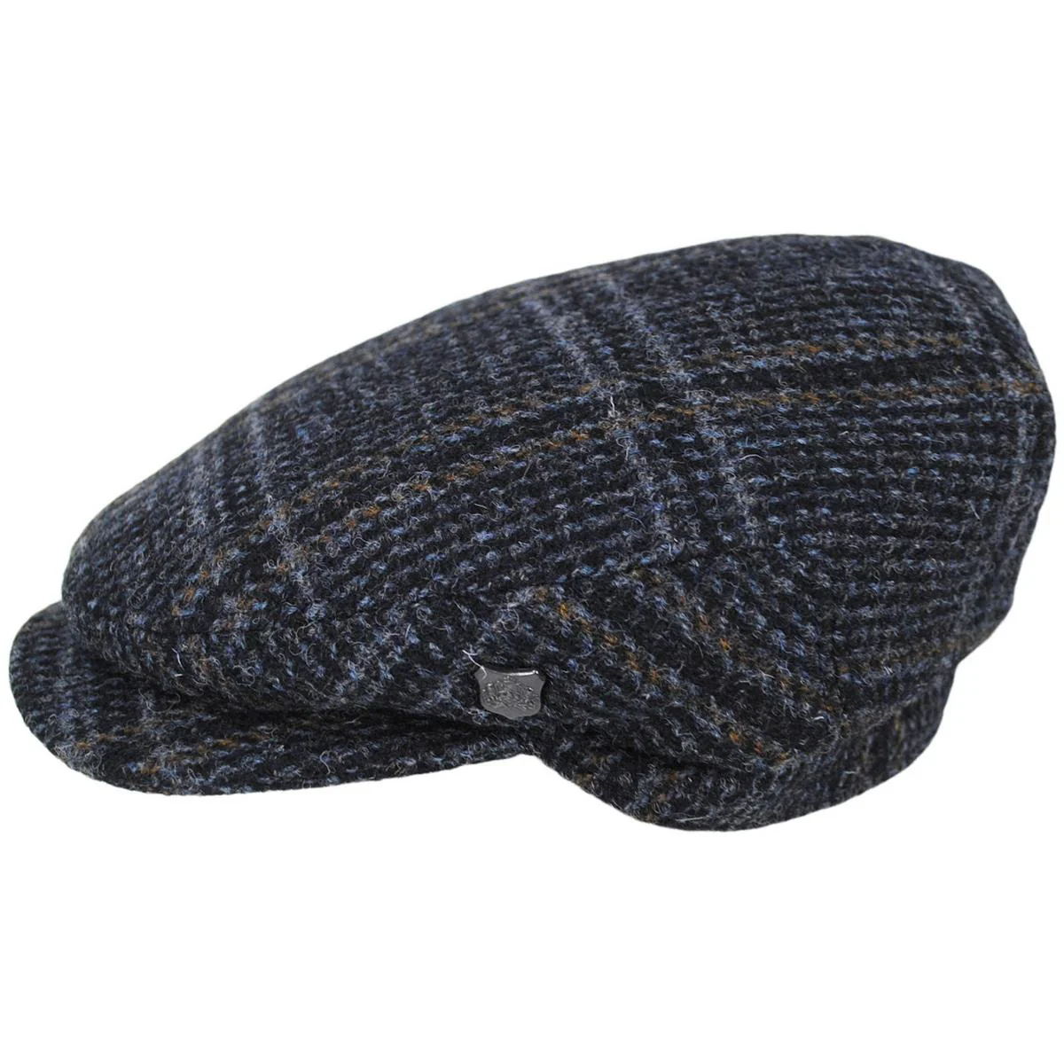 Finsbay Harris Tweed Wool Overcheck Houndstooth Ivy Cap - Image 3
