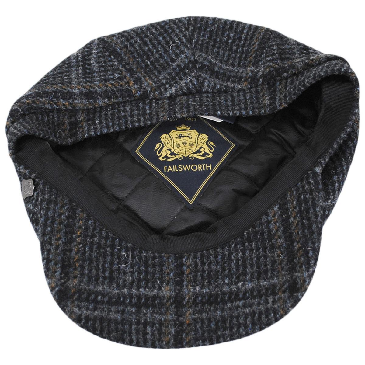 Finsbay Harris Tweed Wool Overcheck Houndstooth Ivy Cap - Image 4