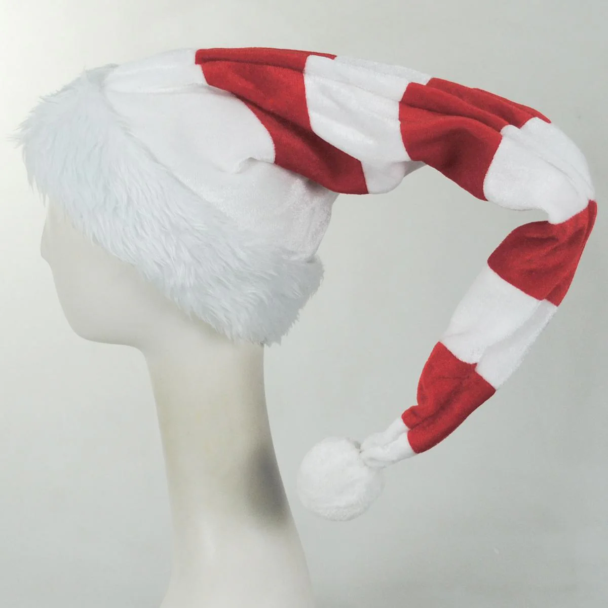 Flashing Pom Striped Santa Hat - Image 3