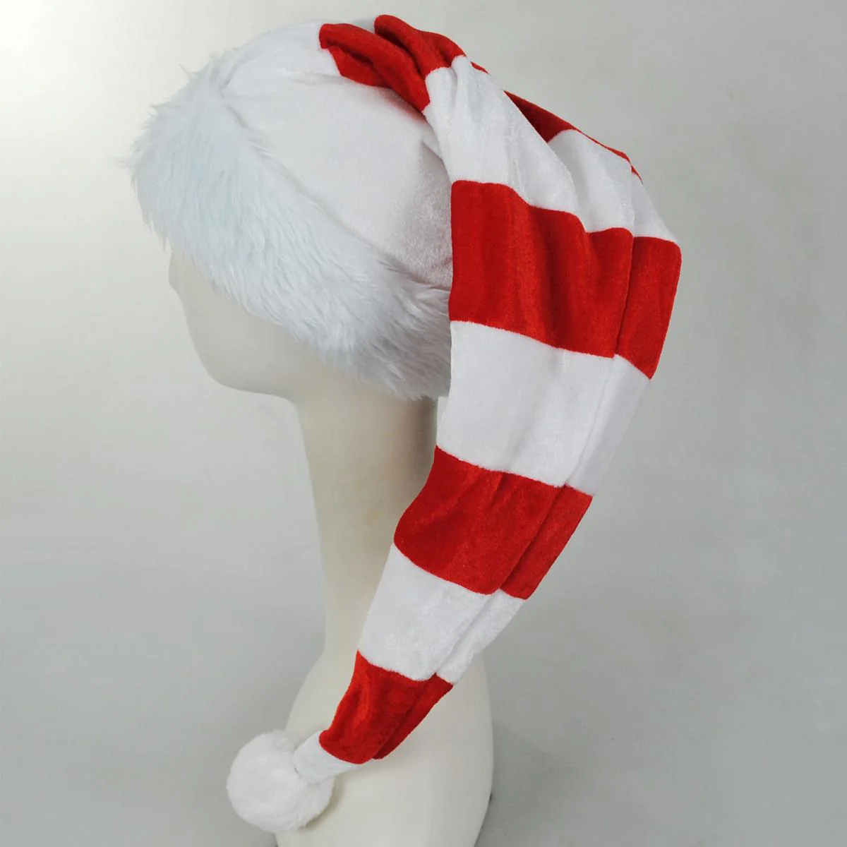 Flashing Pom Striped Santa Hat - Image 4