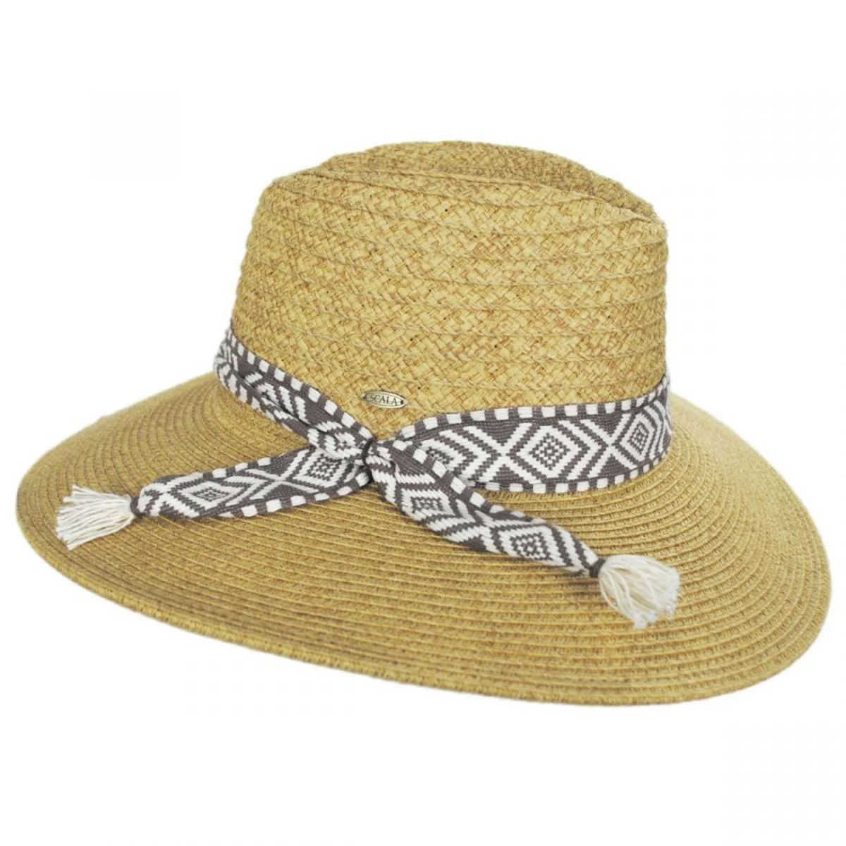 Florentino Toyo Straw Blend Safari Fedora Hat - Image 7