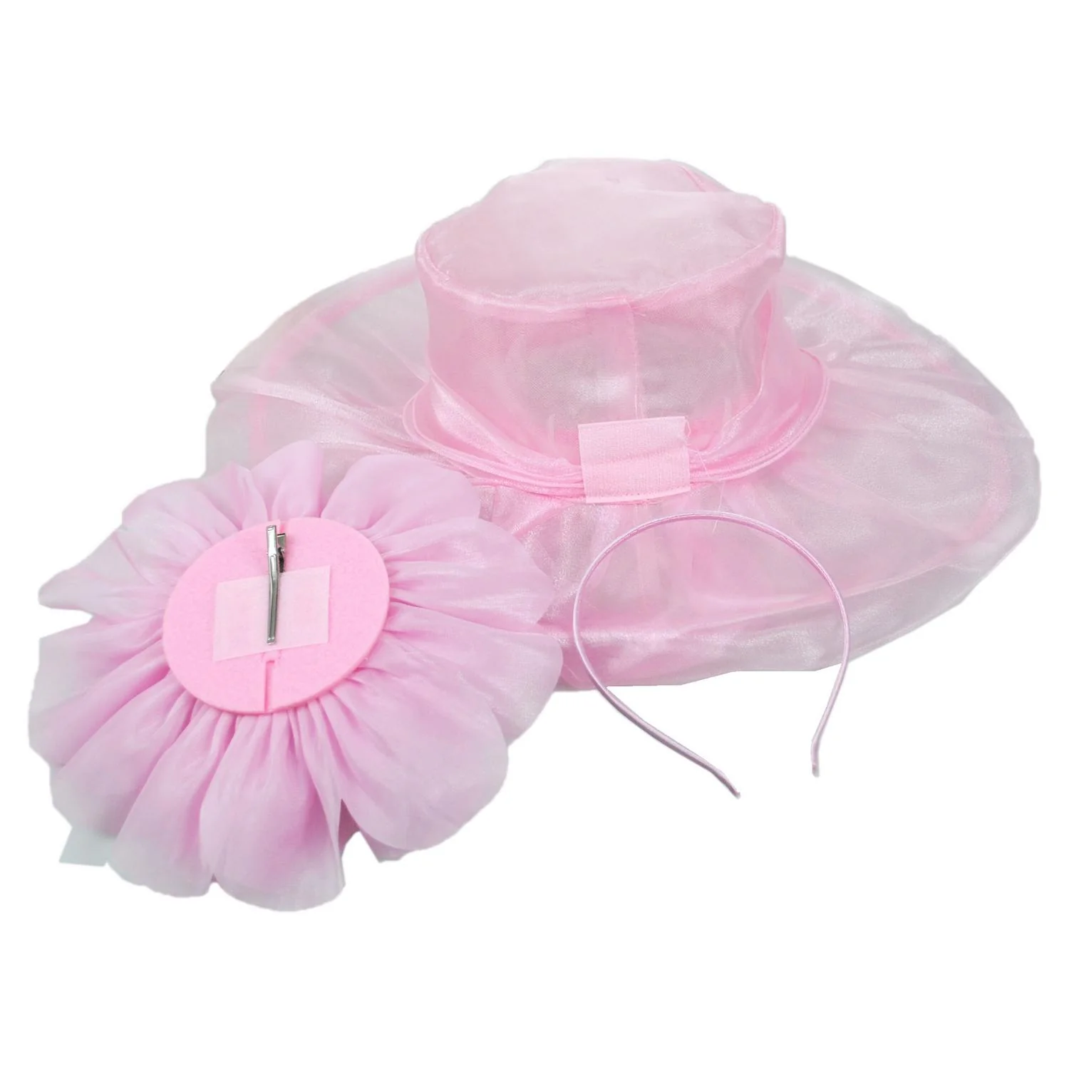 Flower Clip Organza Dress Hat - Image 23
