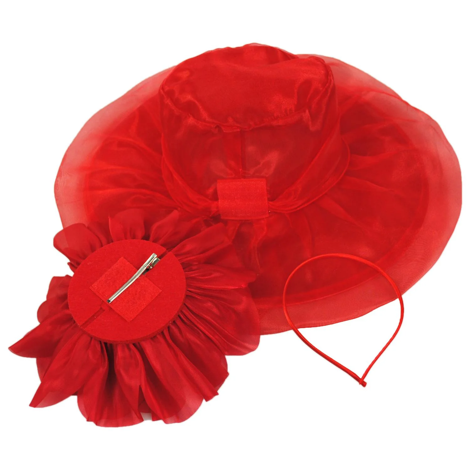 Flower Clip Organza Dress Hat - Image 4