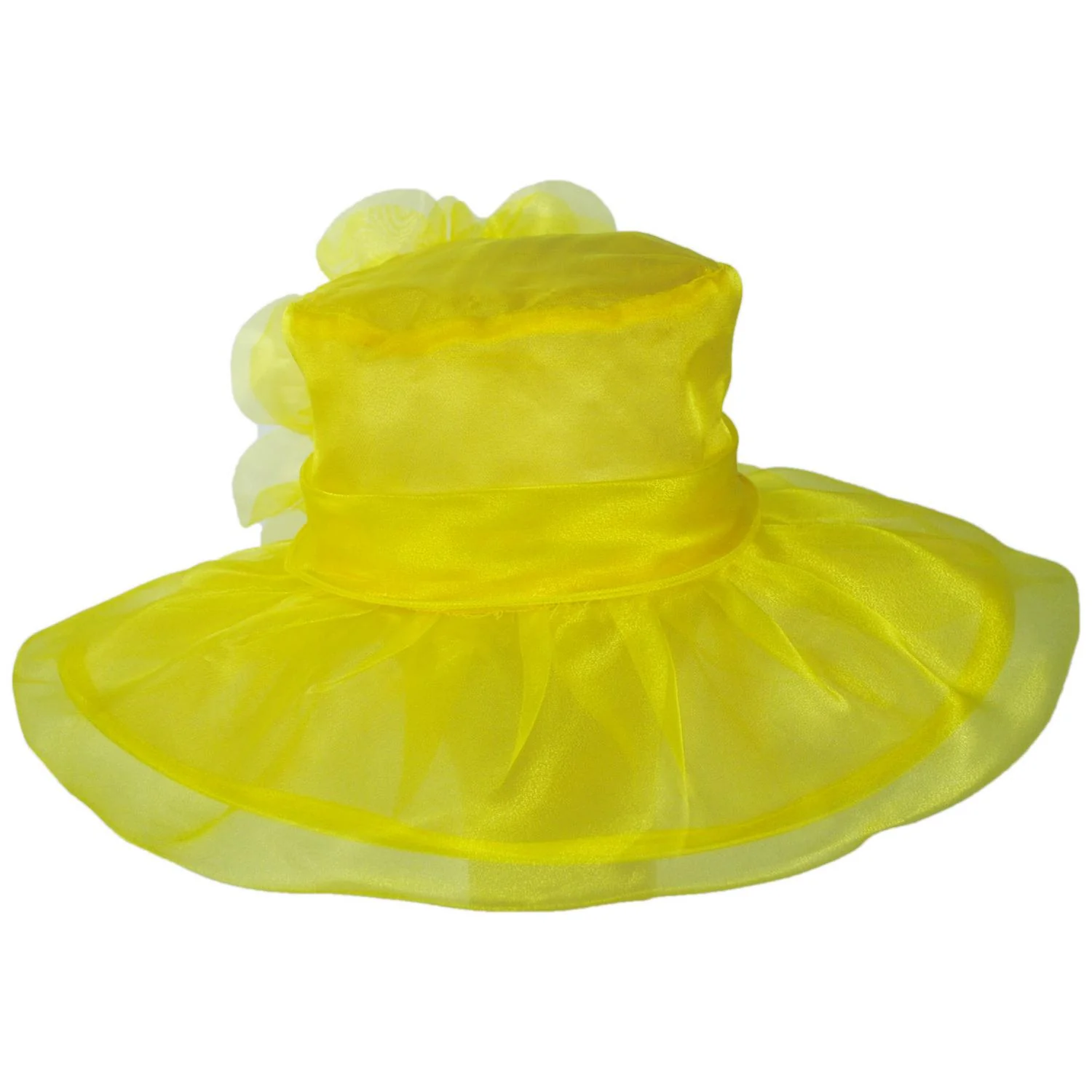 Flower Clip Organza Dress Hat - Image 7