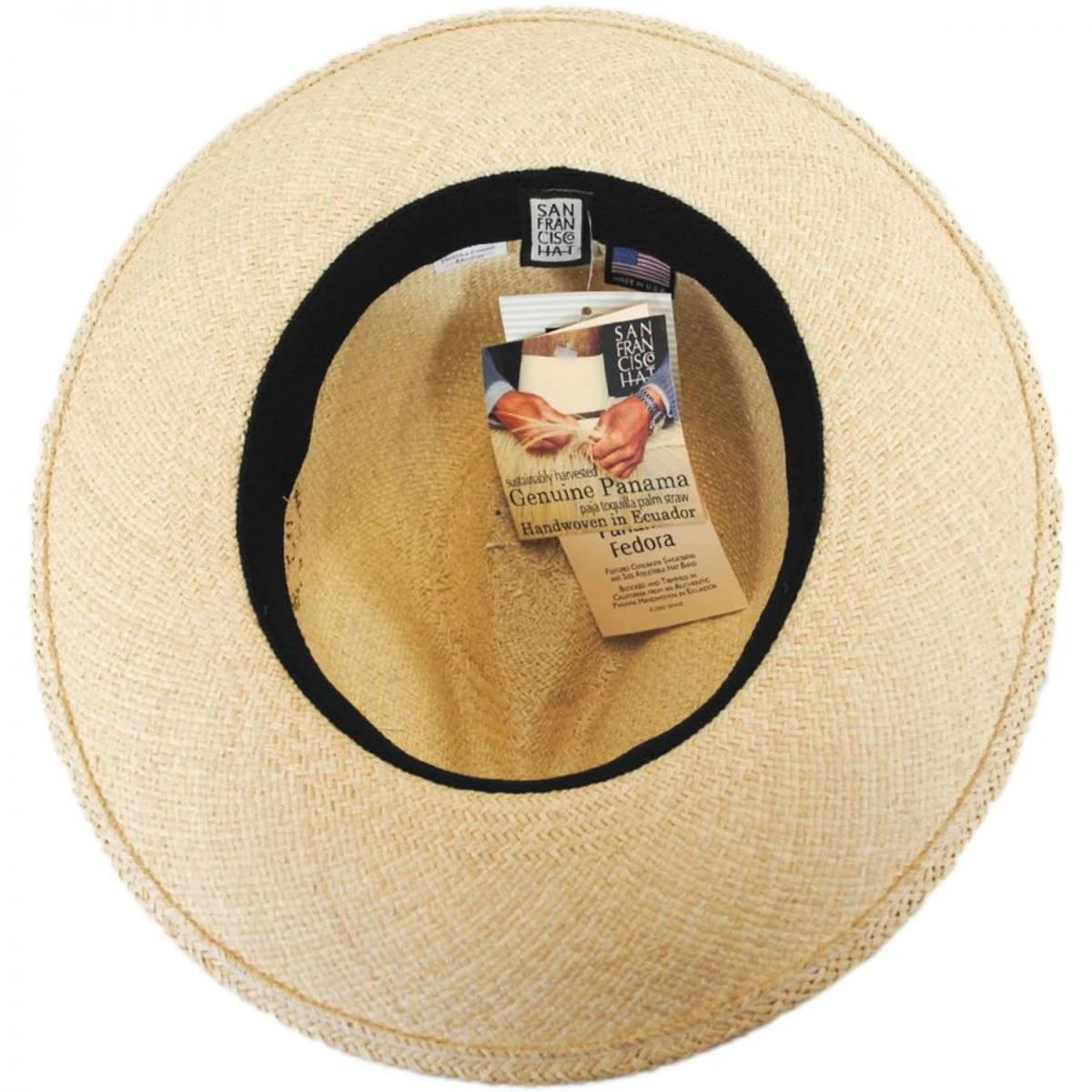 Folding Panama Straw Fedora Hat - Image 4