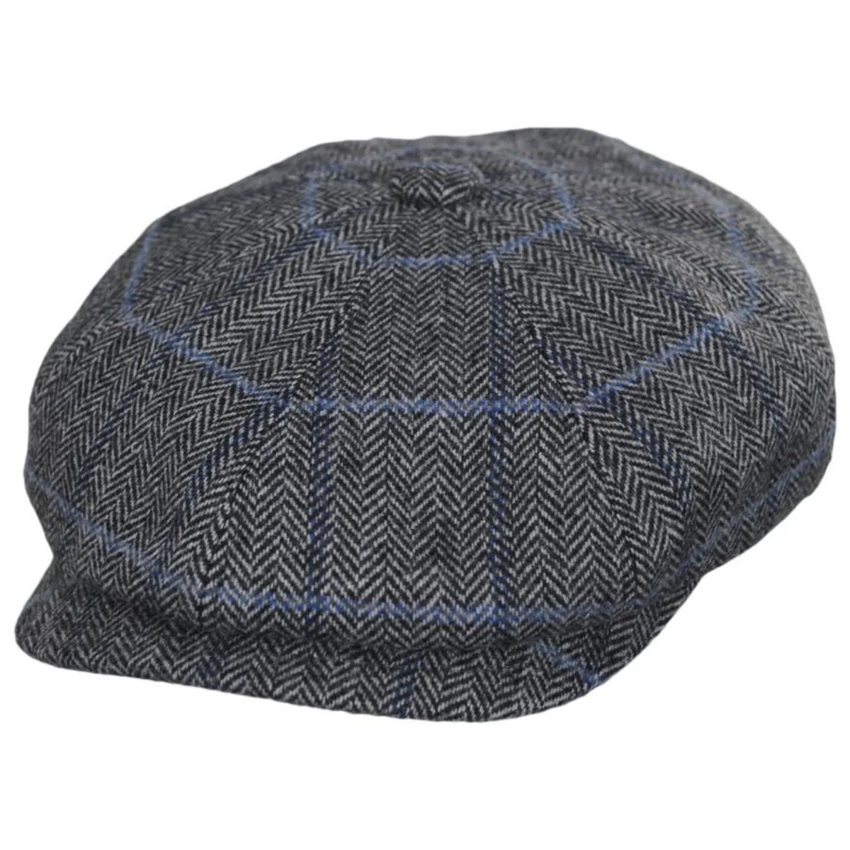 Foster Wool Herringbone Plaid Earflap Newsboy Cap