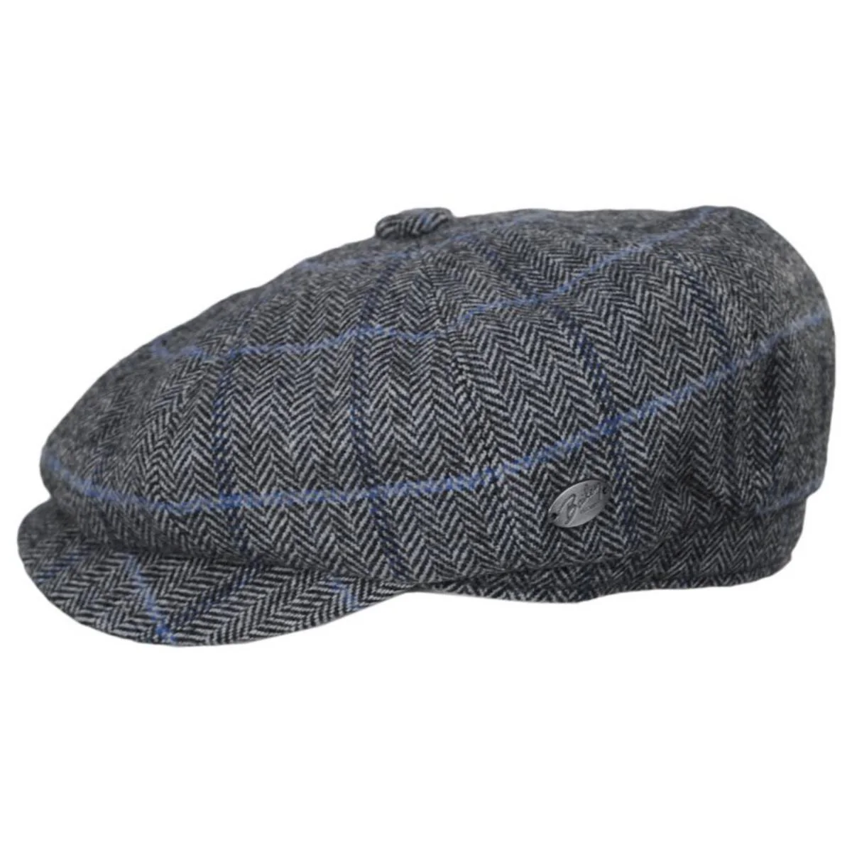 Foster Wool Herringbone Plaid Earflap Newsboy Cap - Image 3