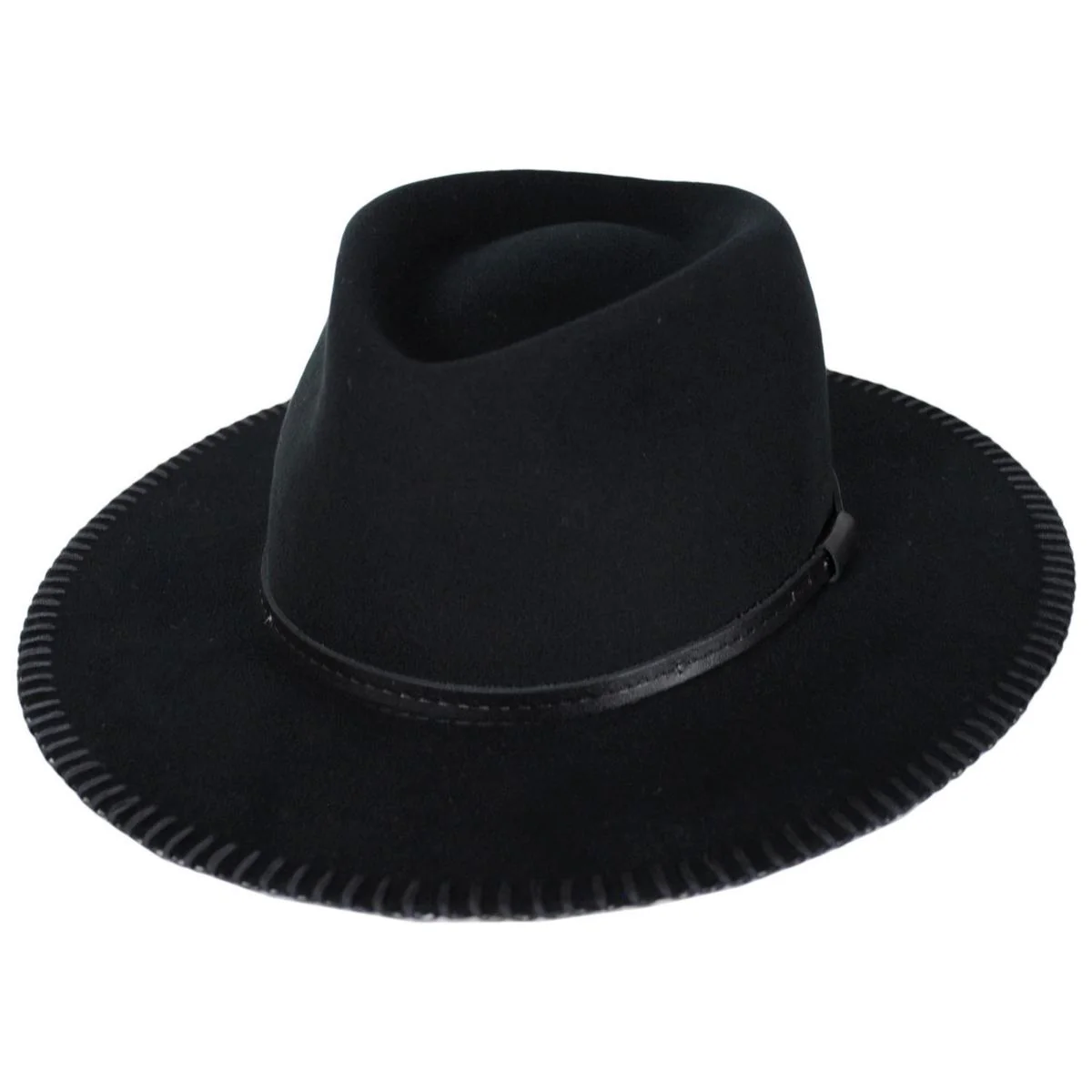 Ganon Elite Wool Felt Gambler Hat - Black