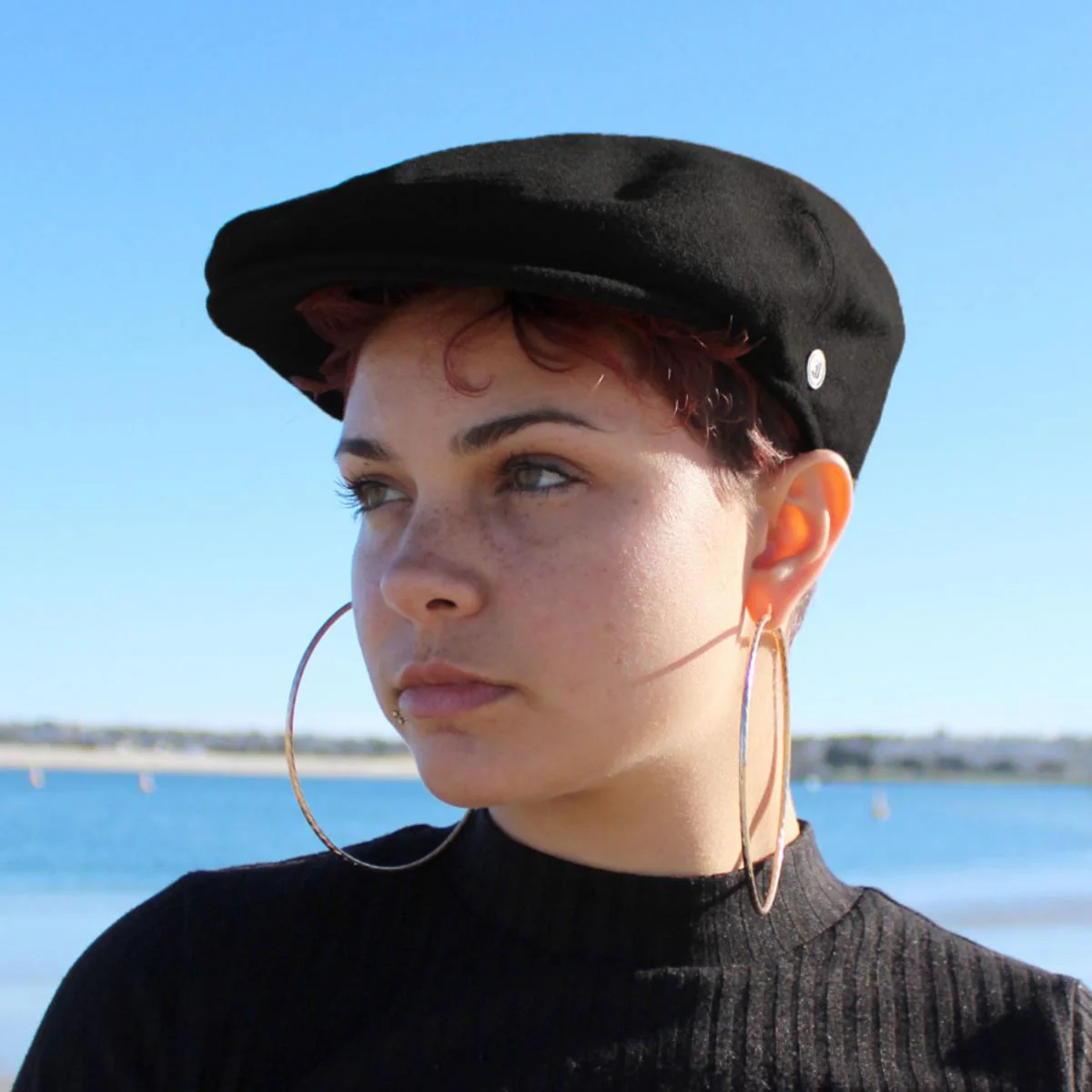 Harlem Wool Blend Ivy Cap - Black - Image 3