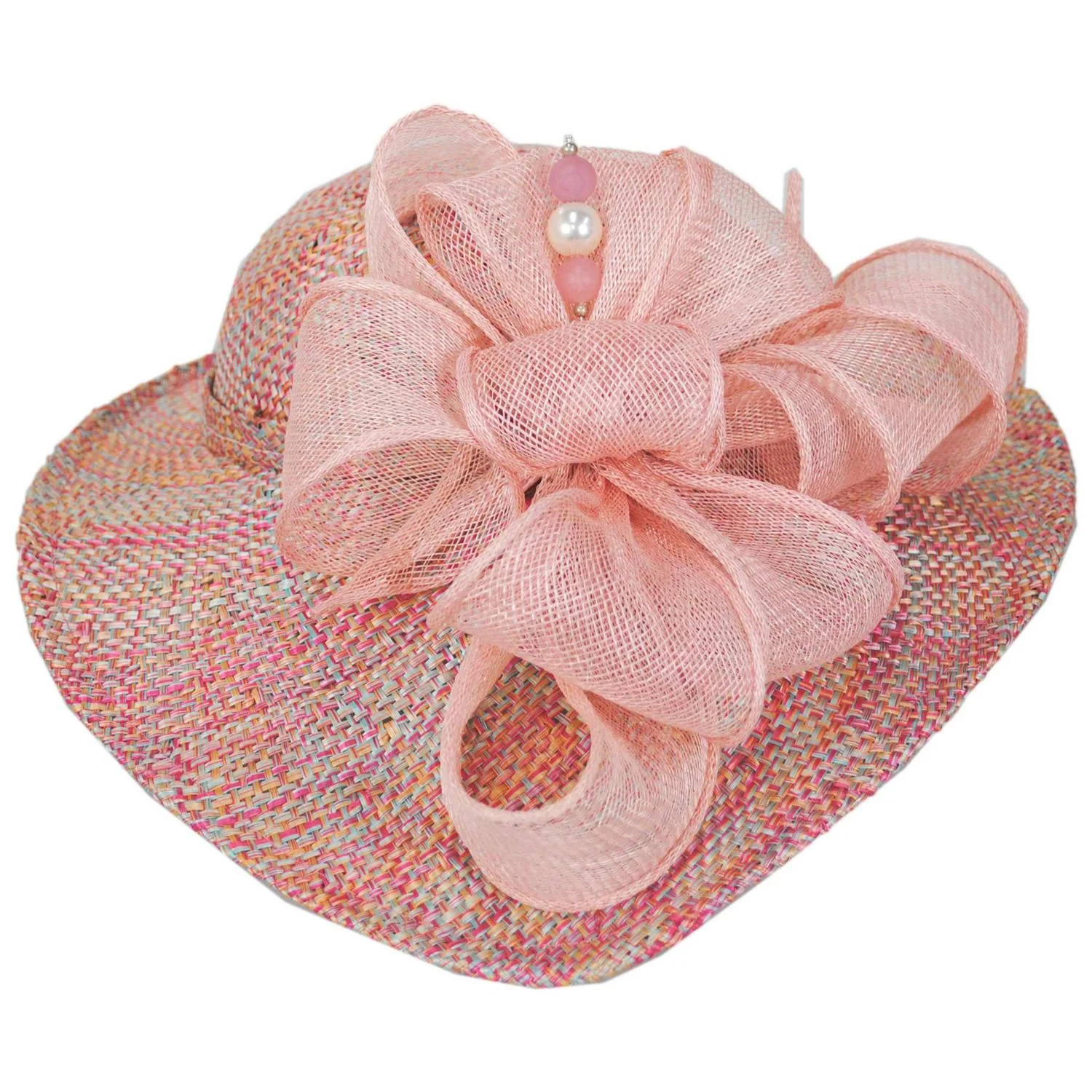 Hat Pin and Swirls Tweed Ramie-Sisal Straw Dress Hat - Image 7