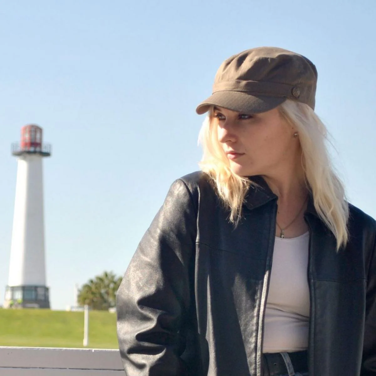 Herringbone Cotton Cadet Cap - Image 3