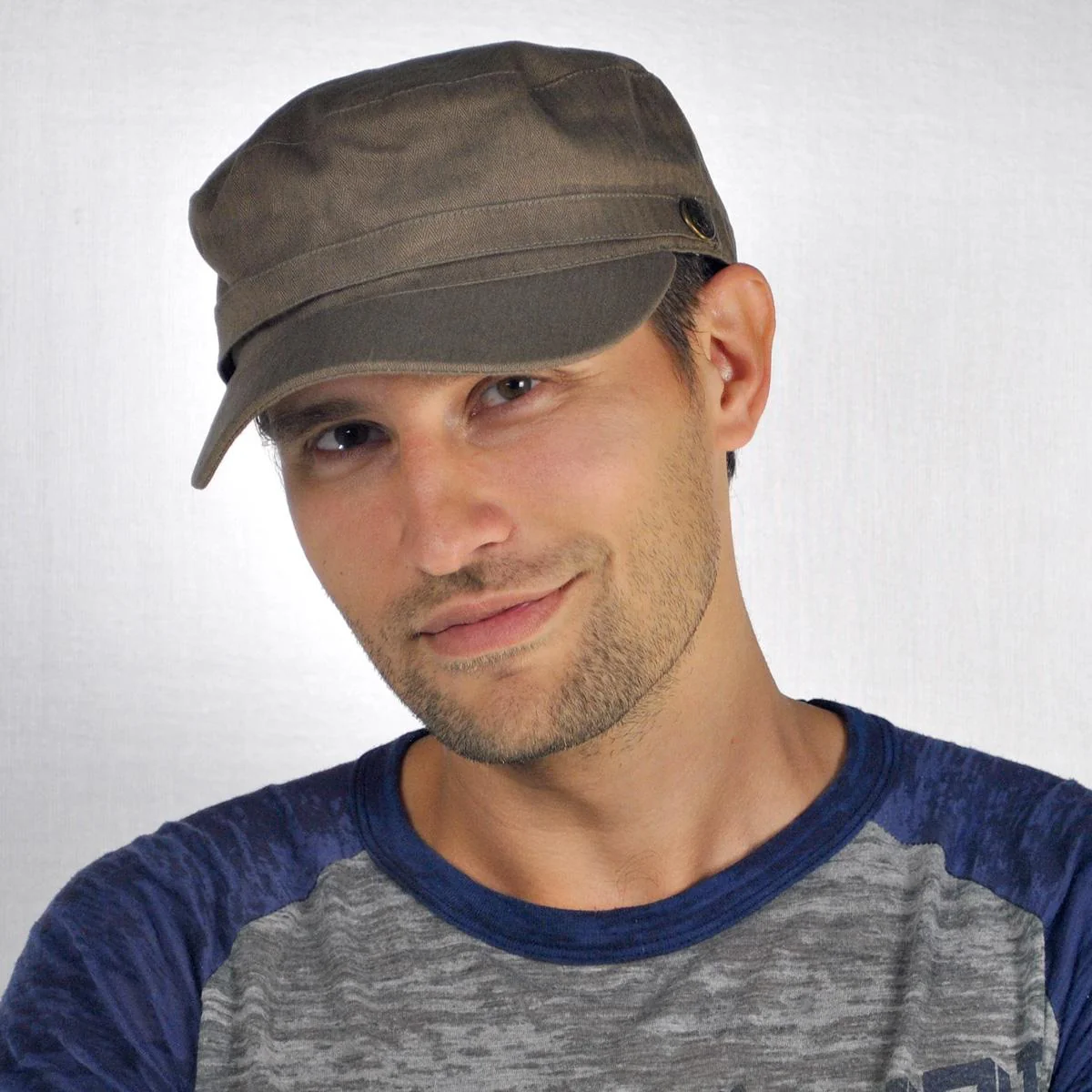 Herringbone Cotton Cadet Cap - Image 7
