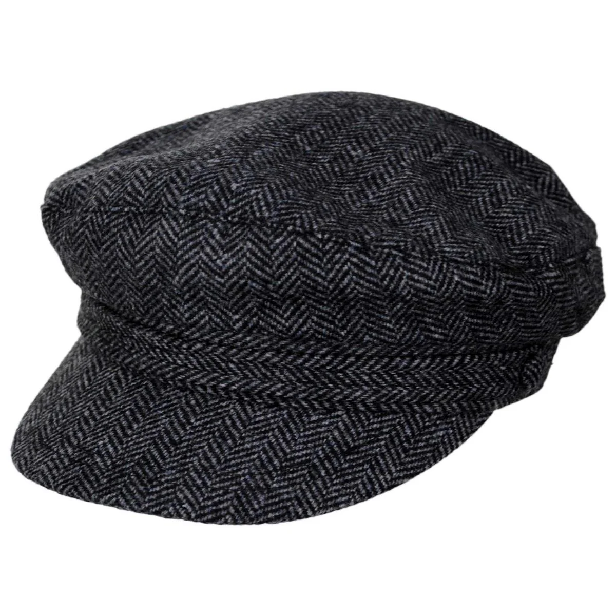 Herringbone Wool Blend Fiddler's Cap