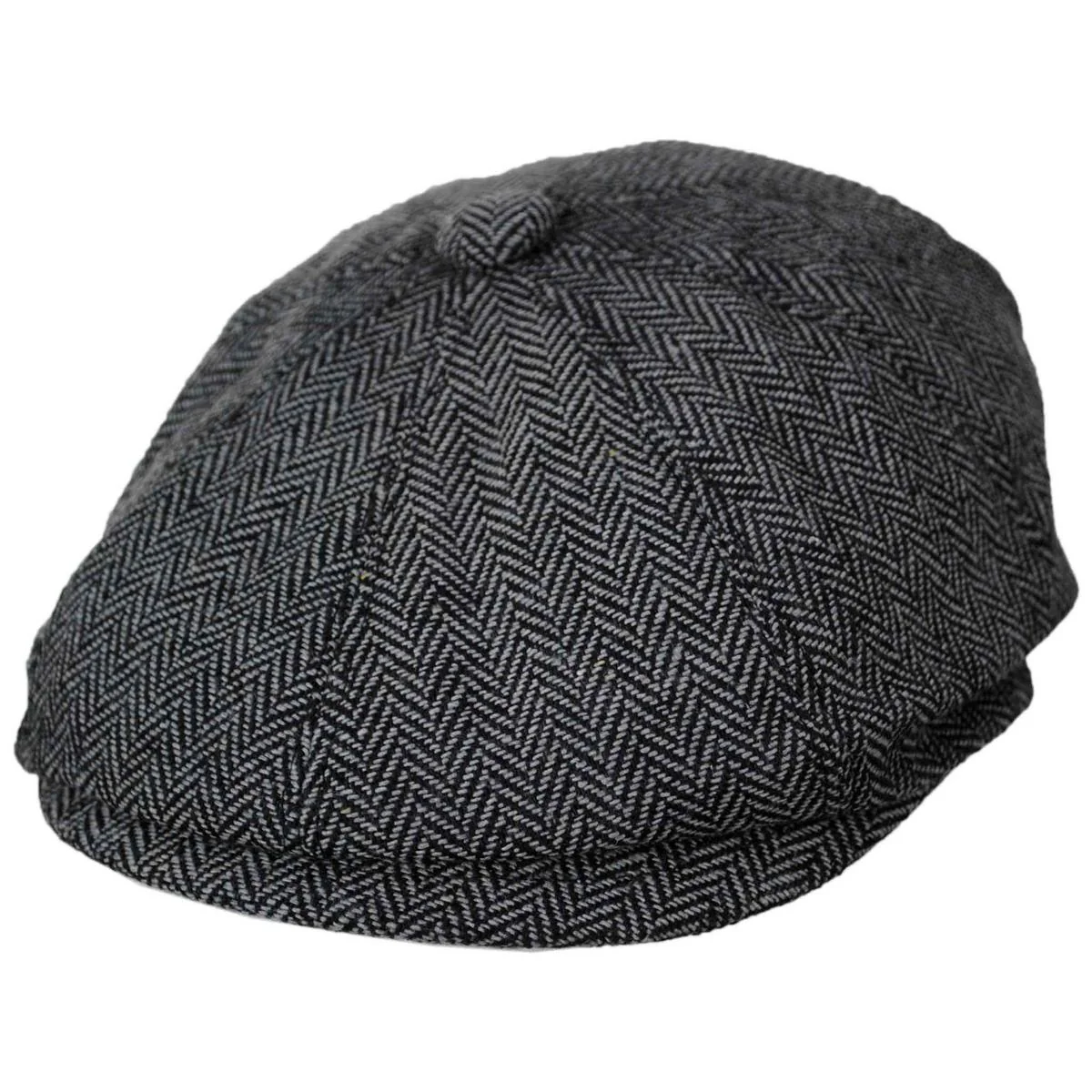 Herringbone Wool Blend Newsboy Cap - Image 6
