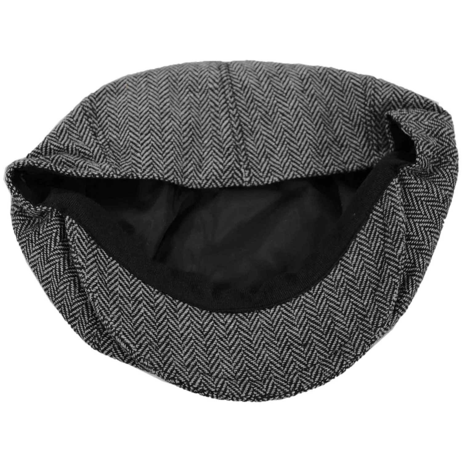 Herringbone Wool Blend Newsboy Cap - Image 9