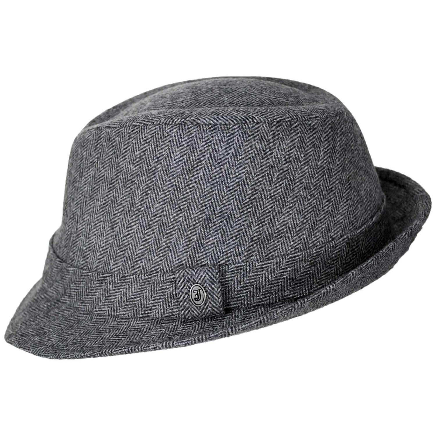 Herringbone Wool Trilby Fedora Hat - Image 3