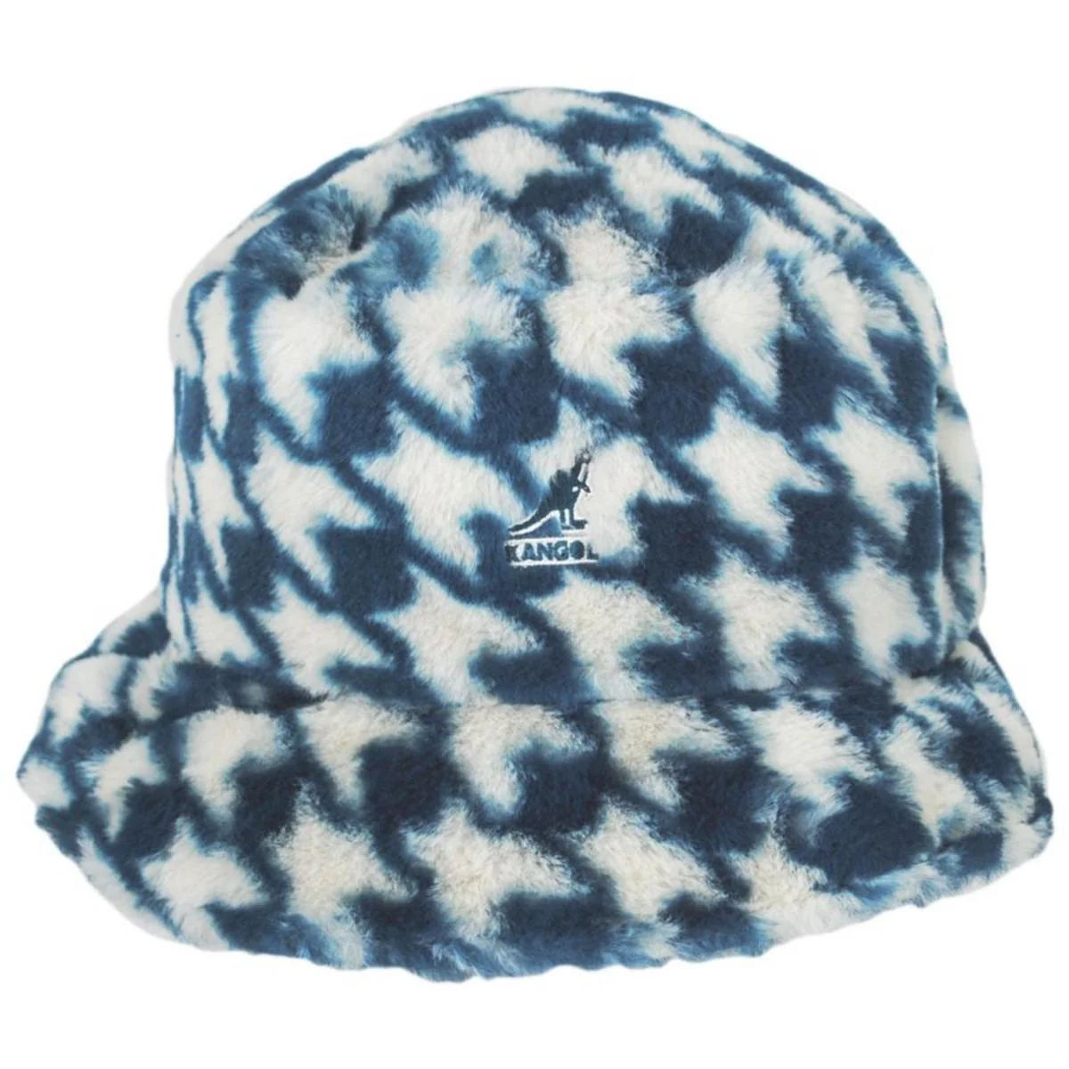 Houndstooth Faux Fur Bucket Hat - Image 2