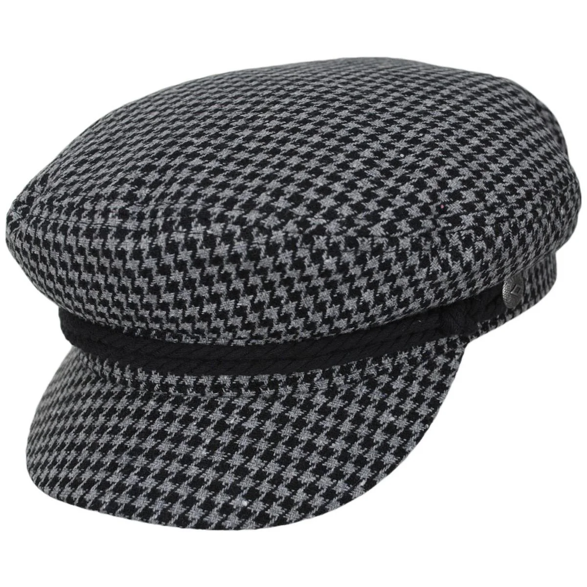 Houndstooth Tweed Fabric Fiddler Cap - FINAL SALE