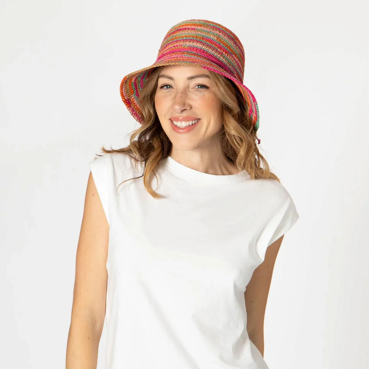 Iris Raffia Straw Bucket Hat - Image 2