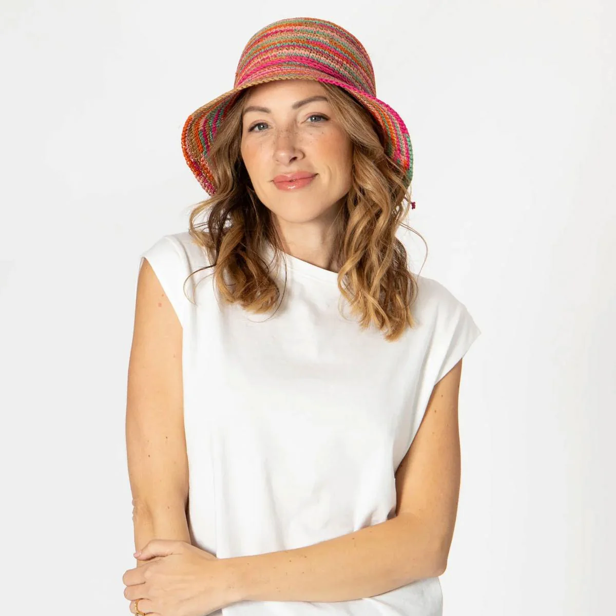 Iris Raffia Straw Bucket Hat - Image 6