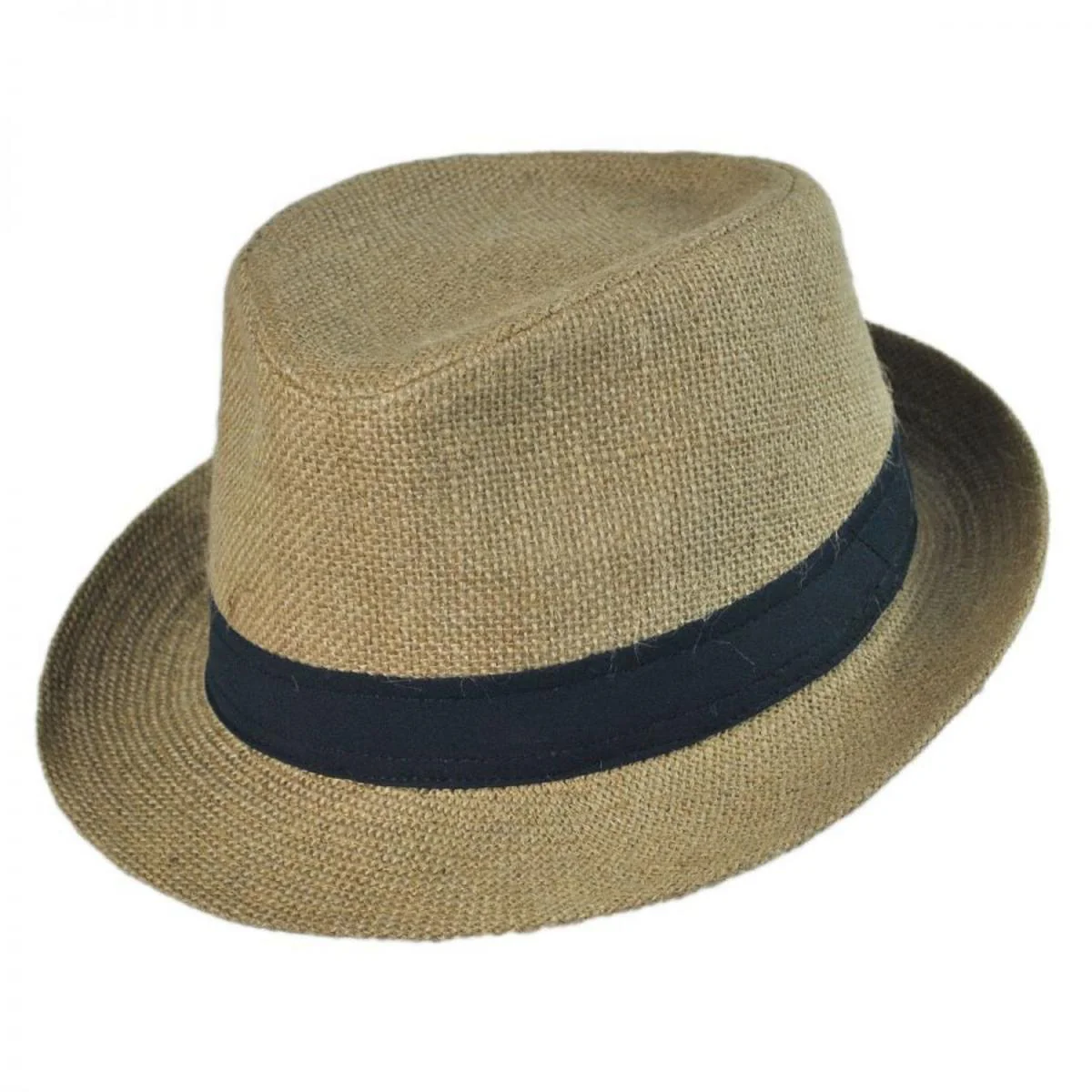 Jute Fabric C-Crown Trilby Fedora Hat