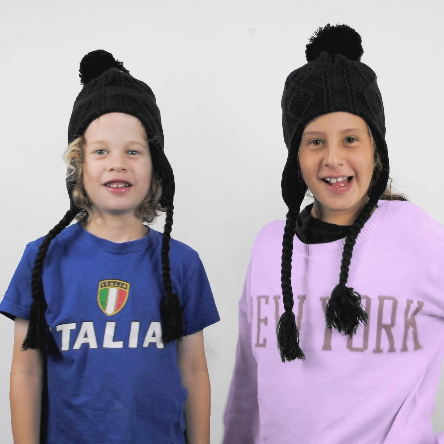 Kid's Cable Knit Peruvian Beanie Hat - Image 3