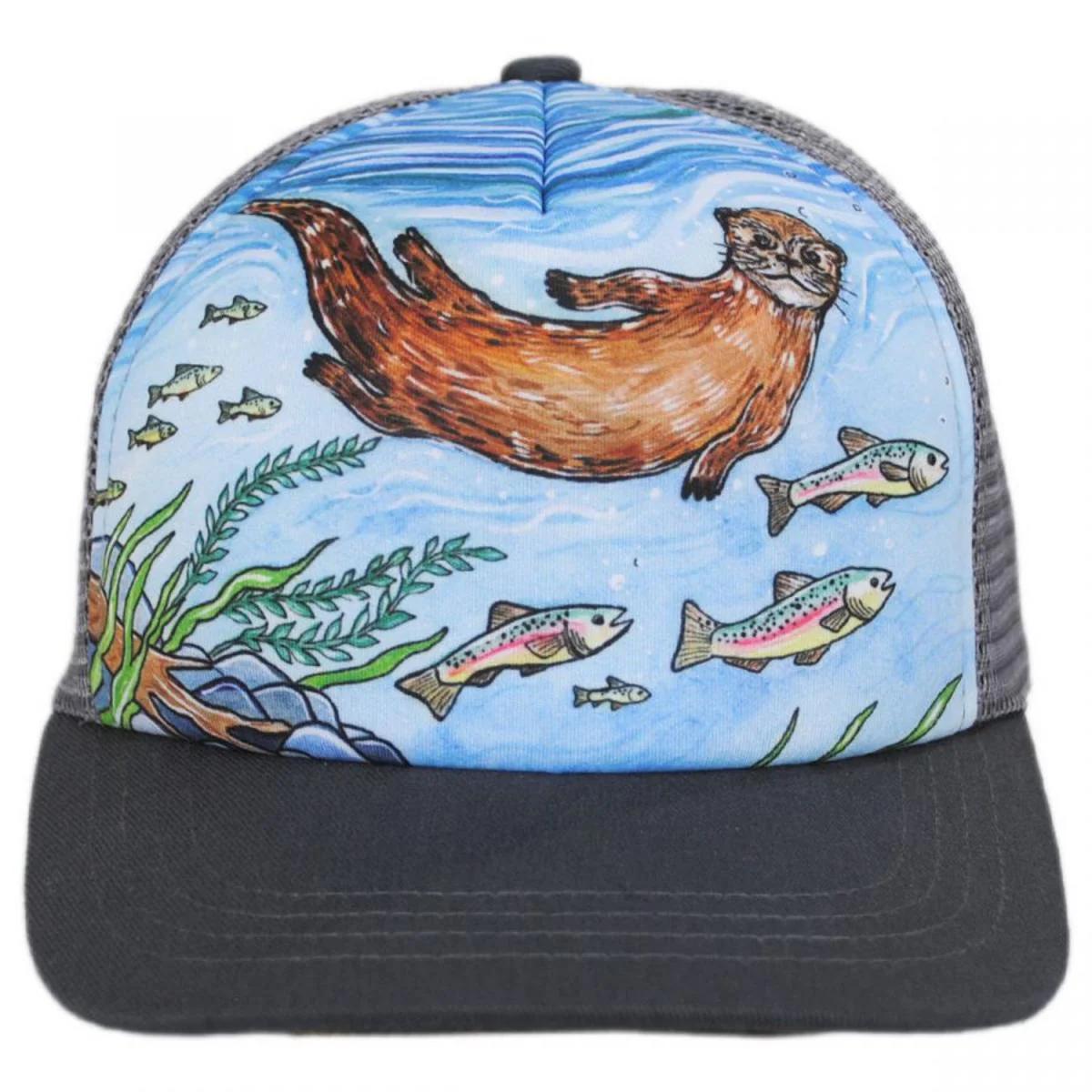 Kid's River Otter Trucker Snapback Baseball Cap - Image 2