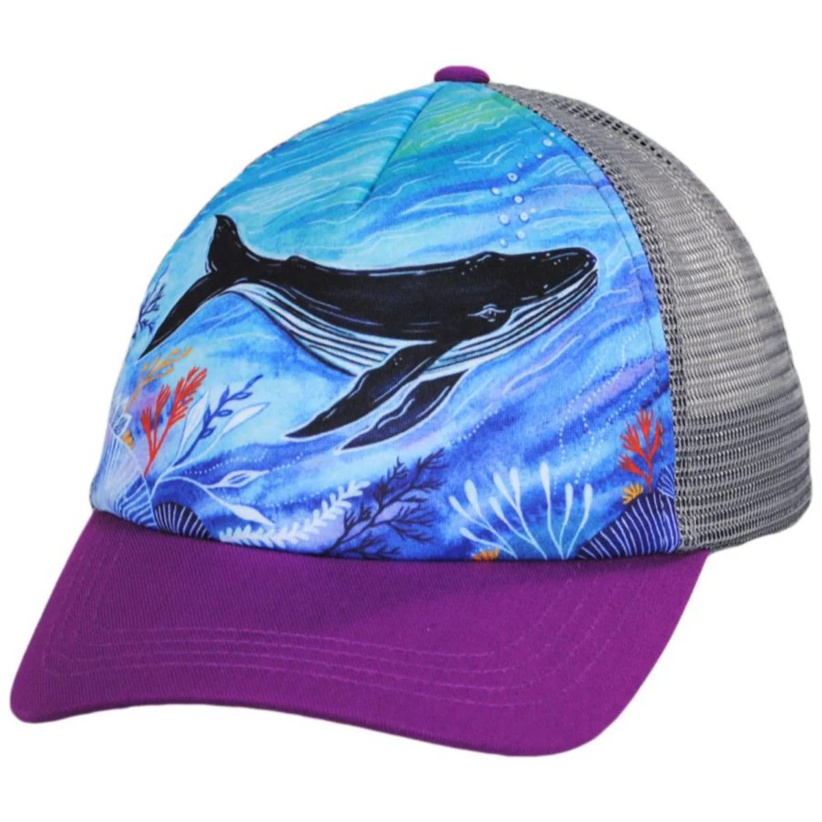 Kid's Whale Trucker Snapback Baseball Cap