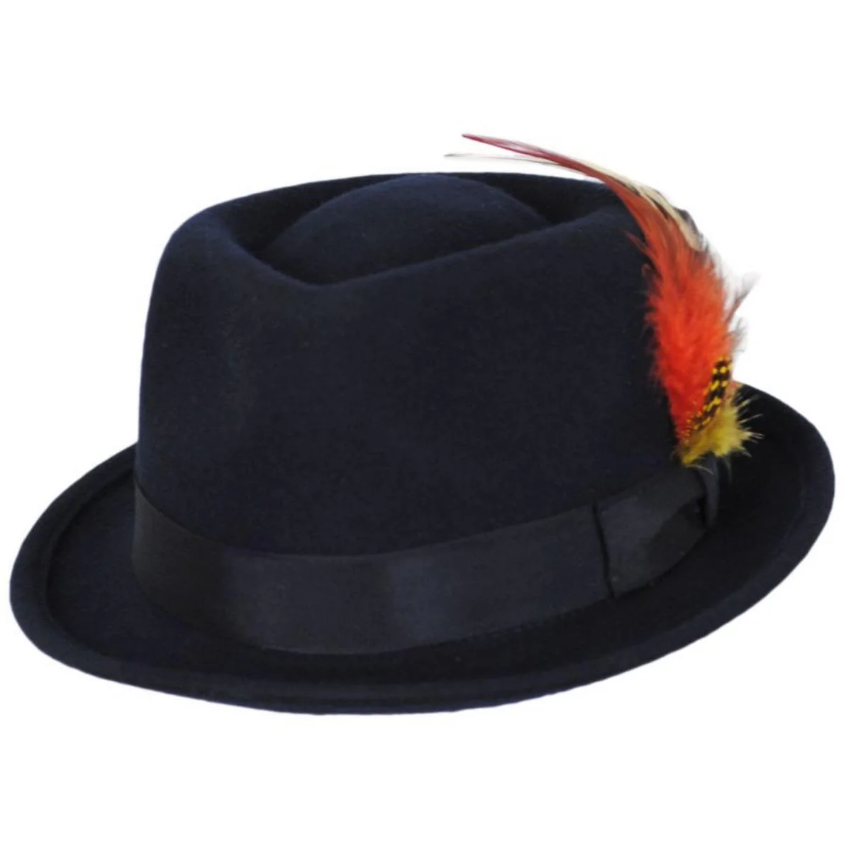 Kid's Wool Felt C-Crown Trilby Fedora Hat - Image 6