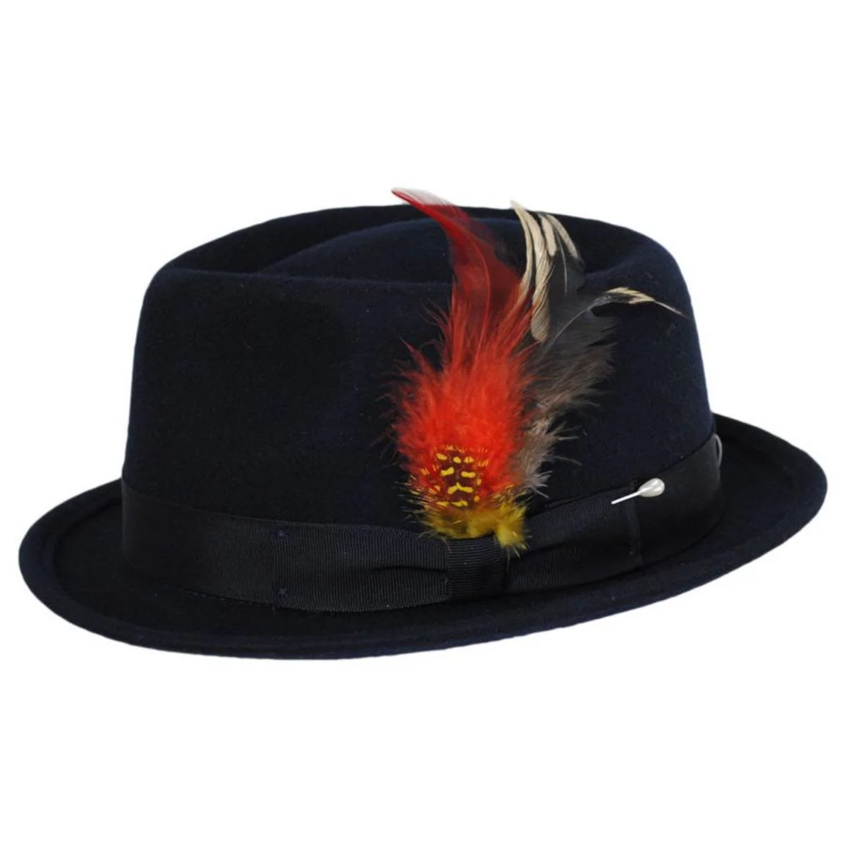 Kid's Wool Felt C-Crown Trilby Fedora Hat - Image 8