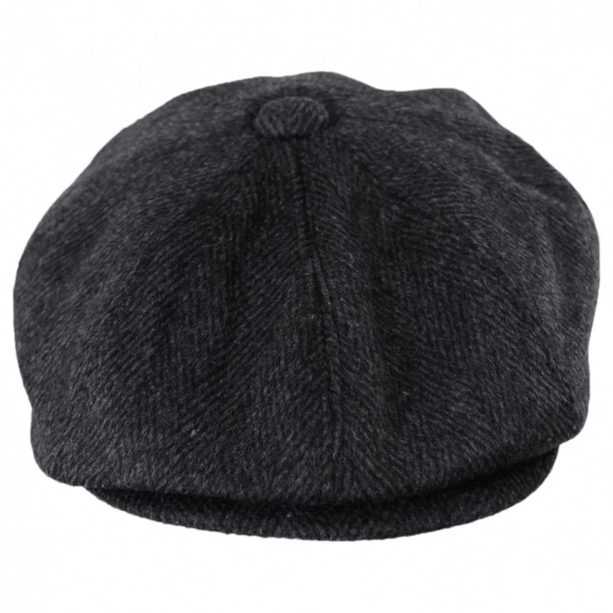 Large Herringbone Wool Blend Newsboy Cap - Image 4