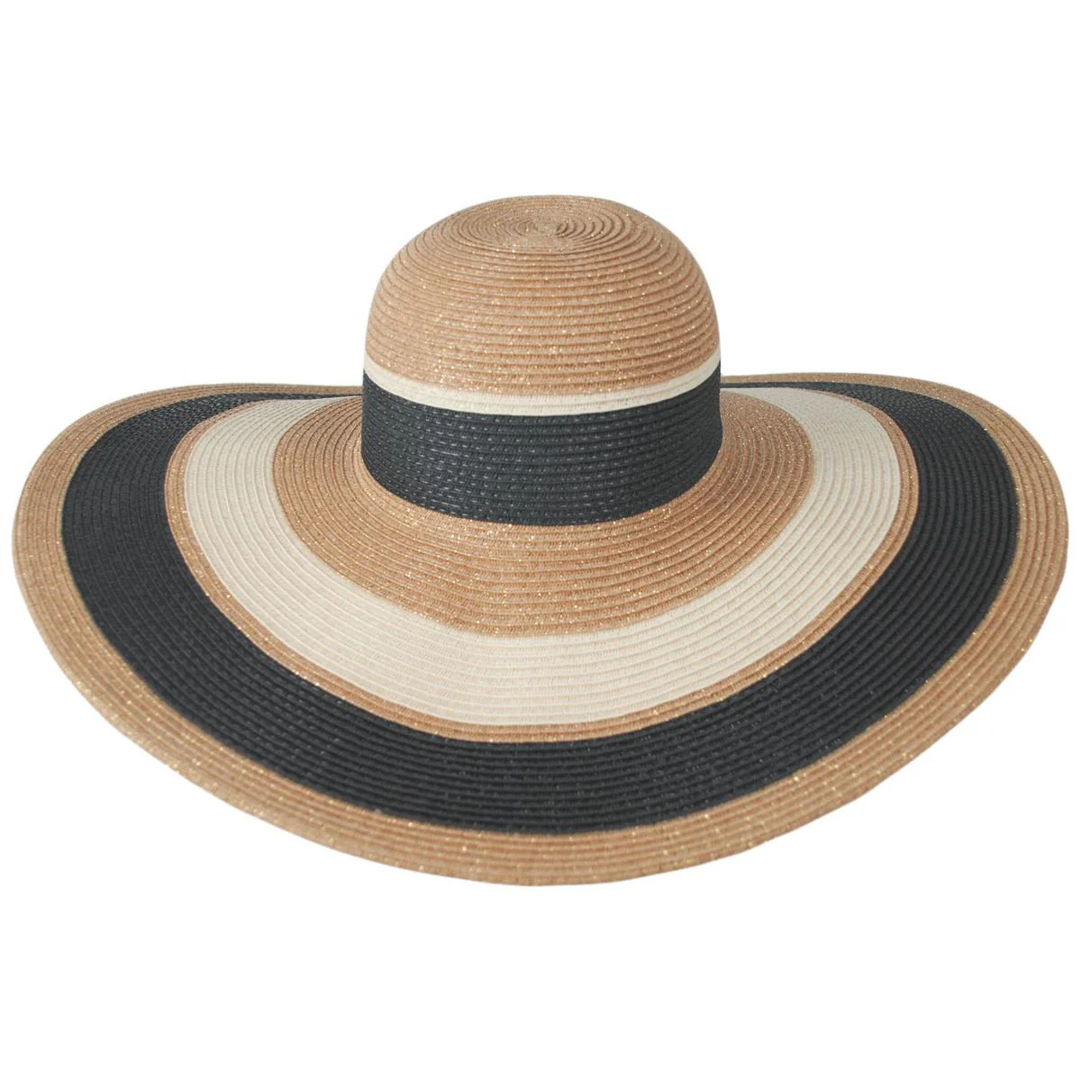Las Palmas Striped Toyo Straw Swinger Sun Hat - Image 3