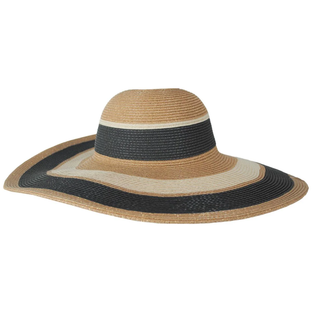 Las Palmas Striped Toyo Straw Swinger Sun Hat - Image 4
