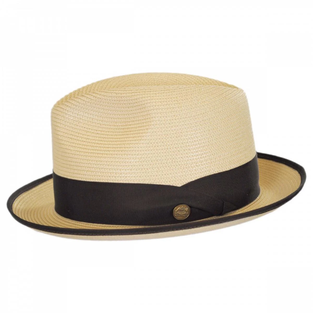 Latte Florentine Milan Straw Fedora Hat - Image 3