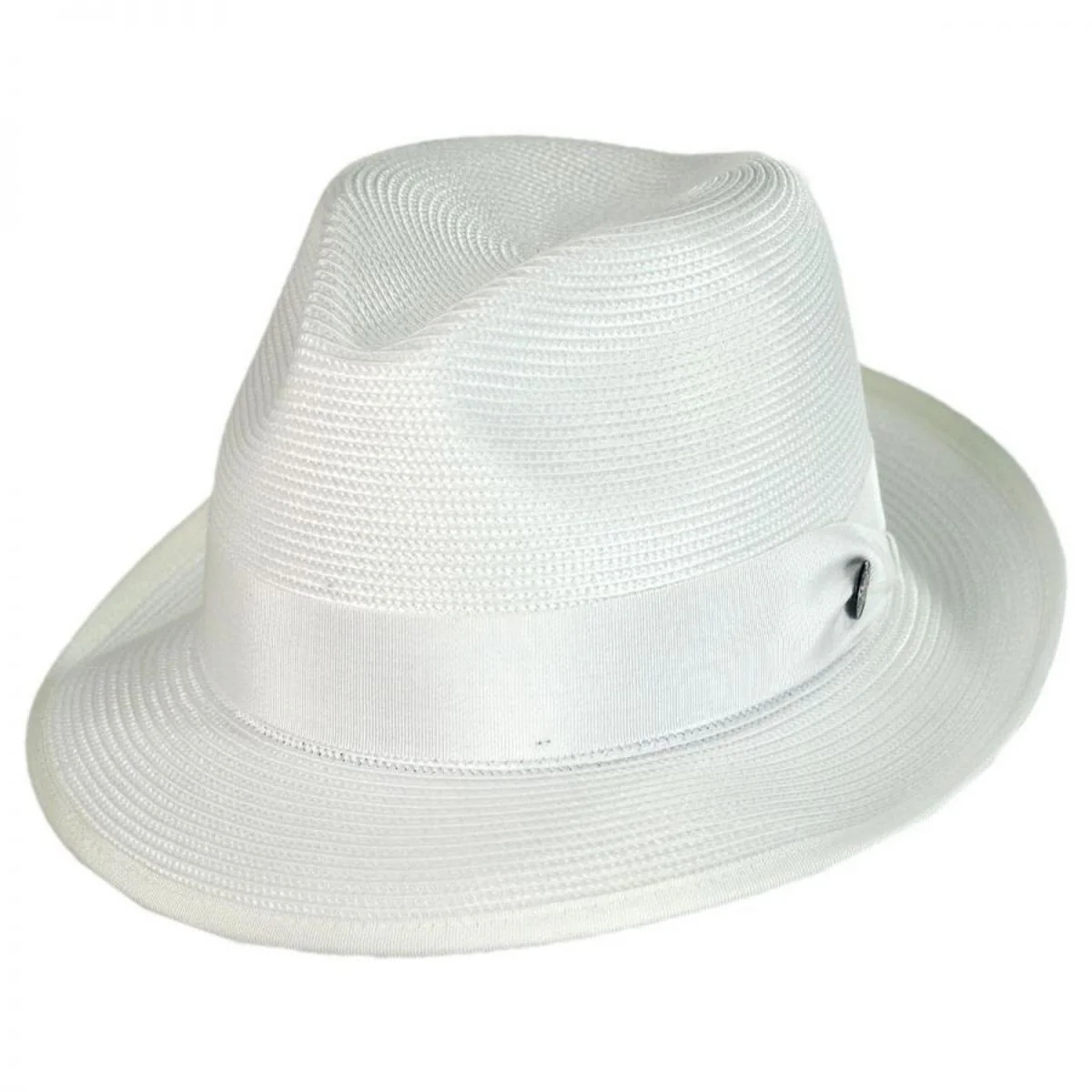 Latte Florentine Milan Straw Fedora Hat - Image 9