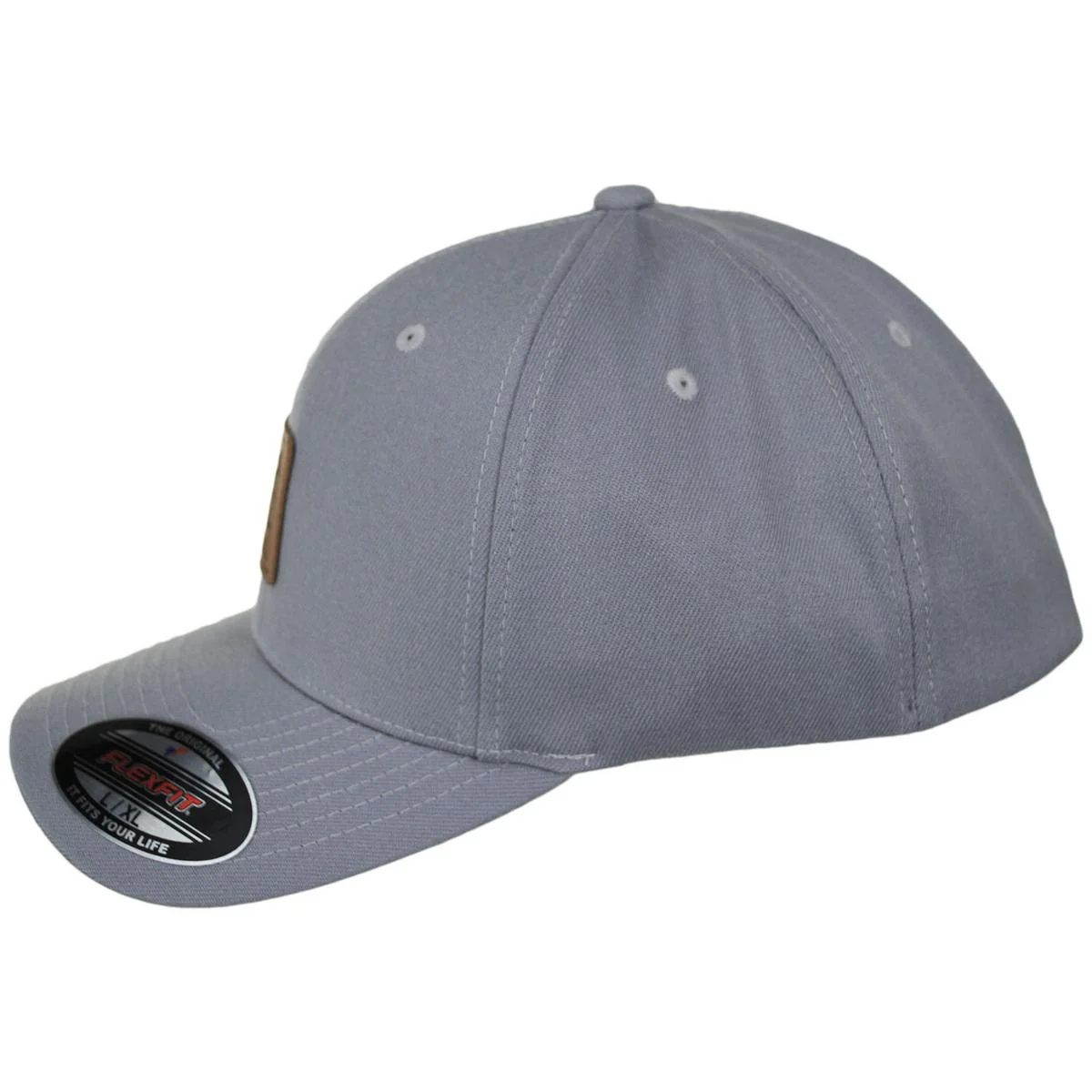 Leather Patch Flexfit Fitted Baseball Cap - Image 11