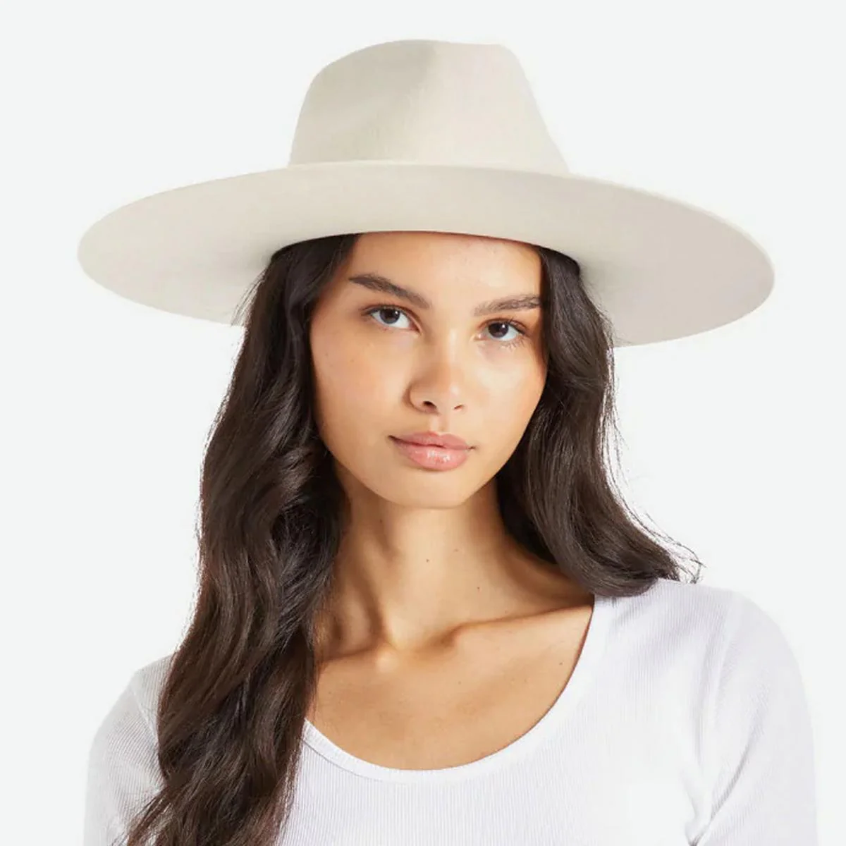 Leigh Wool Felt Wide Brim Fedora Hat - Dove - Image 2