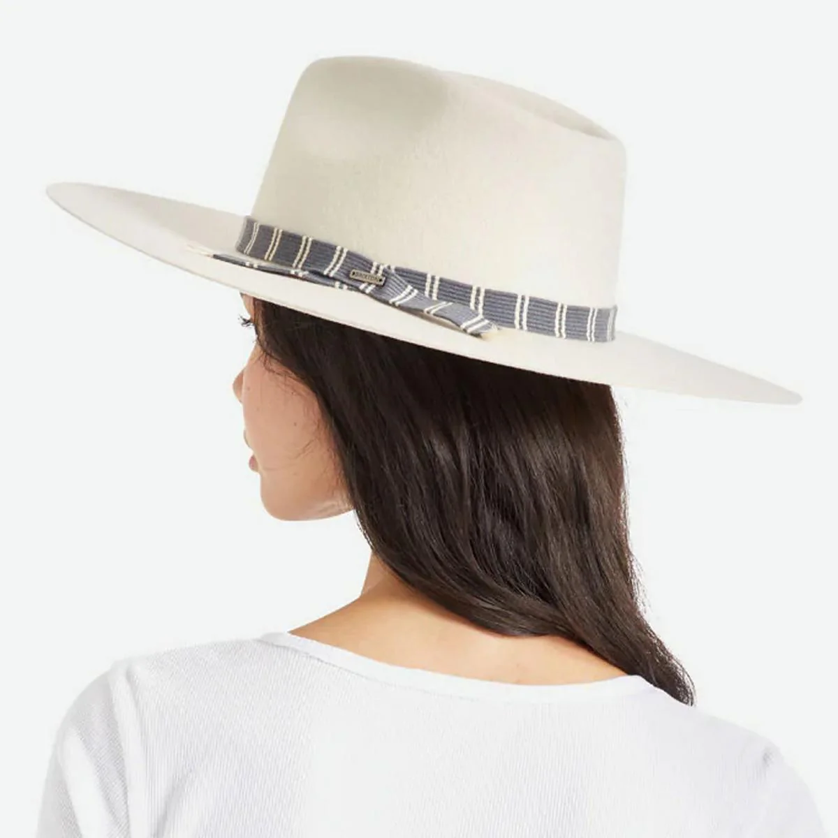 Leigh Wool Felt Wide Brim Fedora Hat - Dove - Image 6