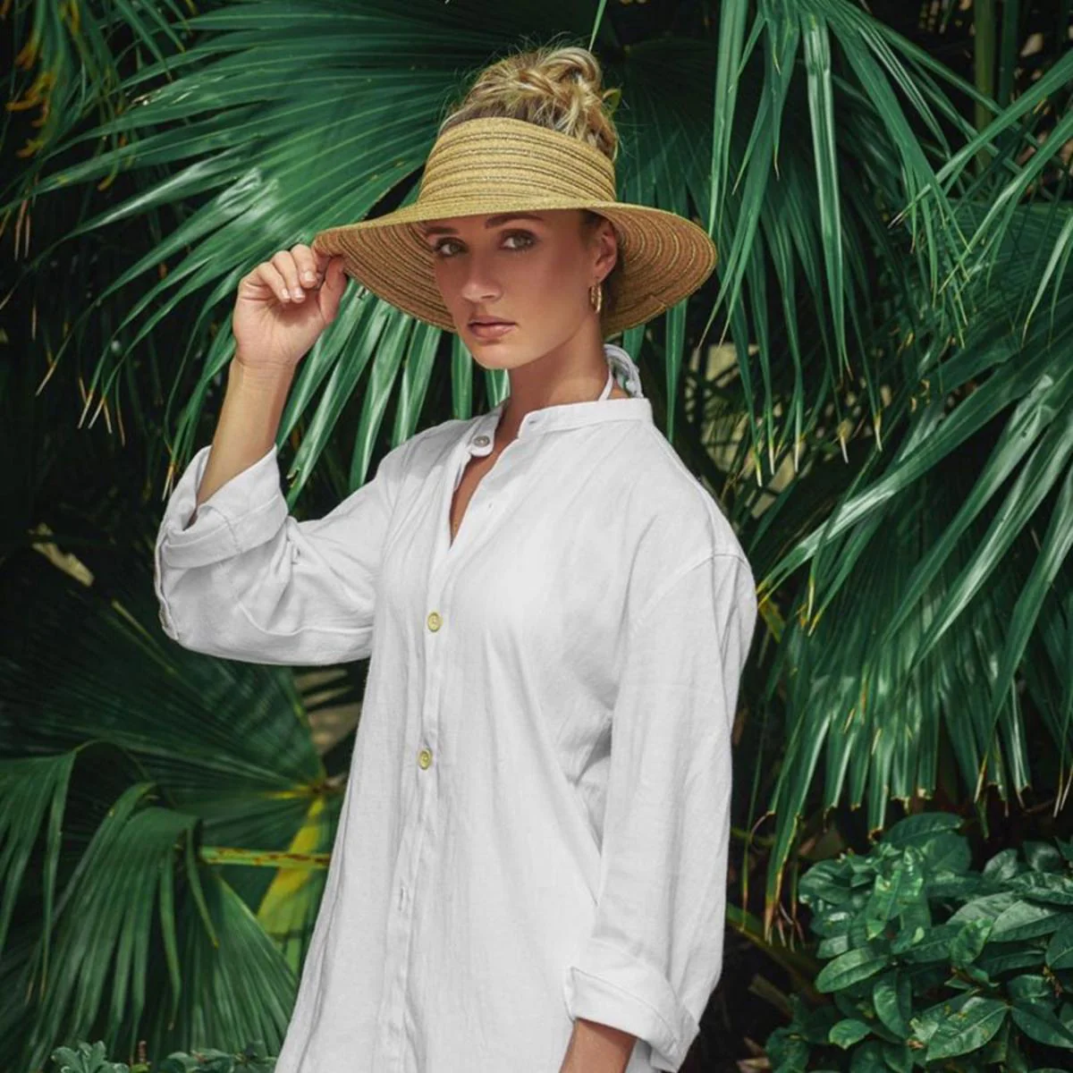 Maddie Toyo Straw Crownless Hat - Image 6