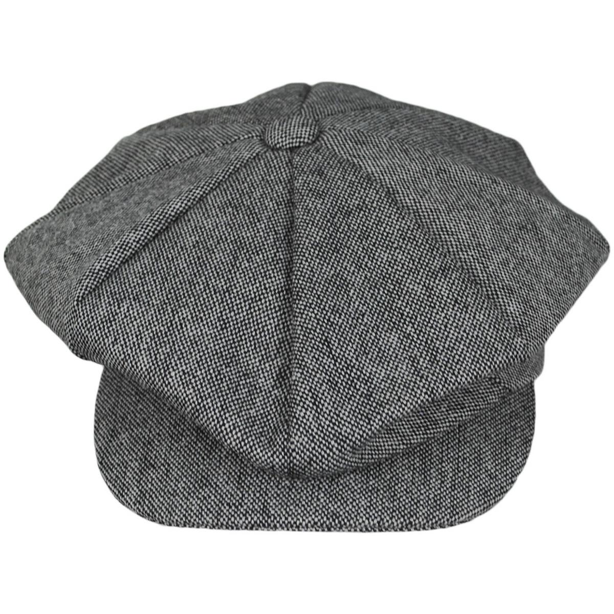 Marl Tweed Wool Blend Big Apple Cap - Image 4