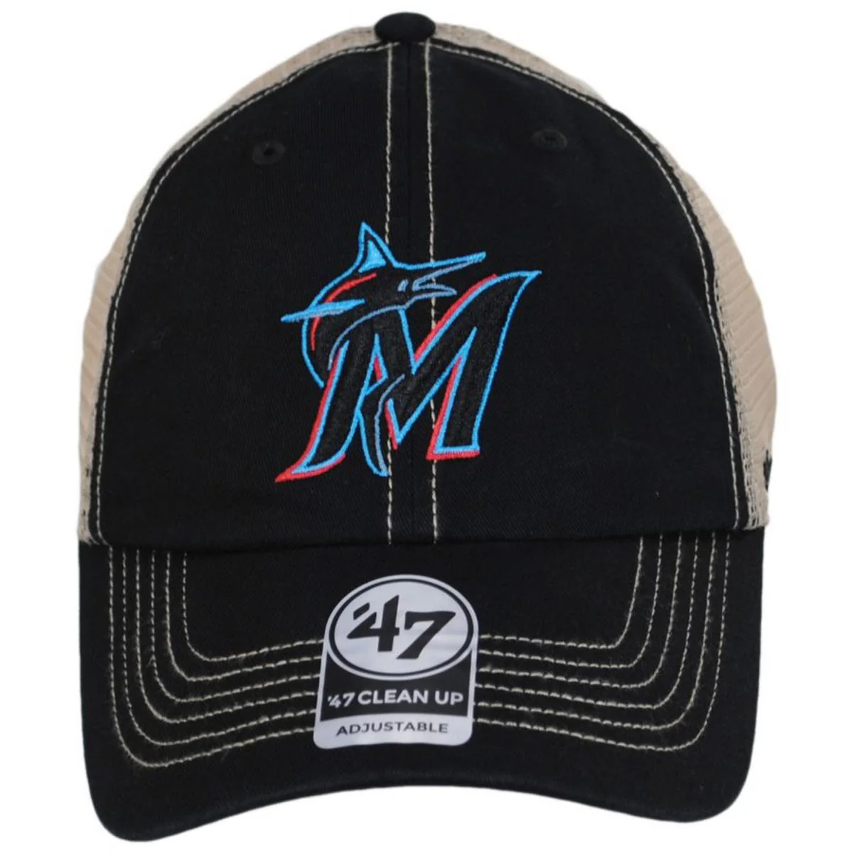 Miami Marlins Trawler 47 Mesh Clean Up Baseball Cap - Image 2