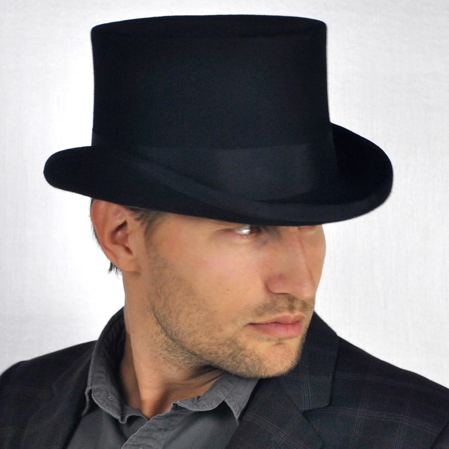 Mid Crown Wool Felt Top Hat - Image 3