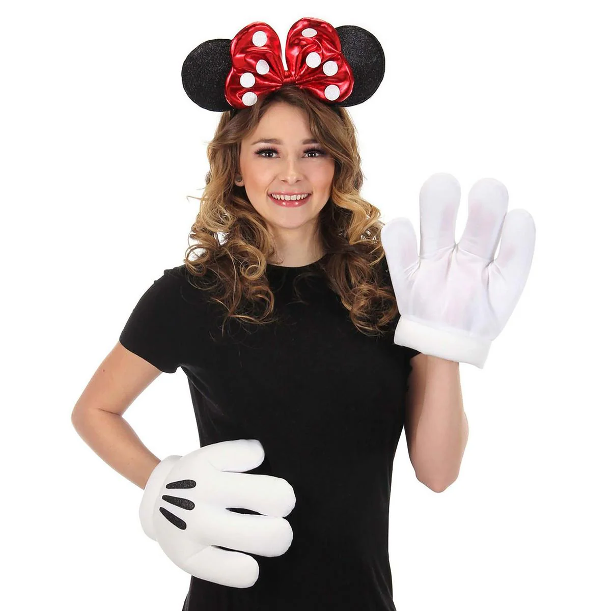 Minnie Glitter Headband & Gloves Set - Image 2