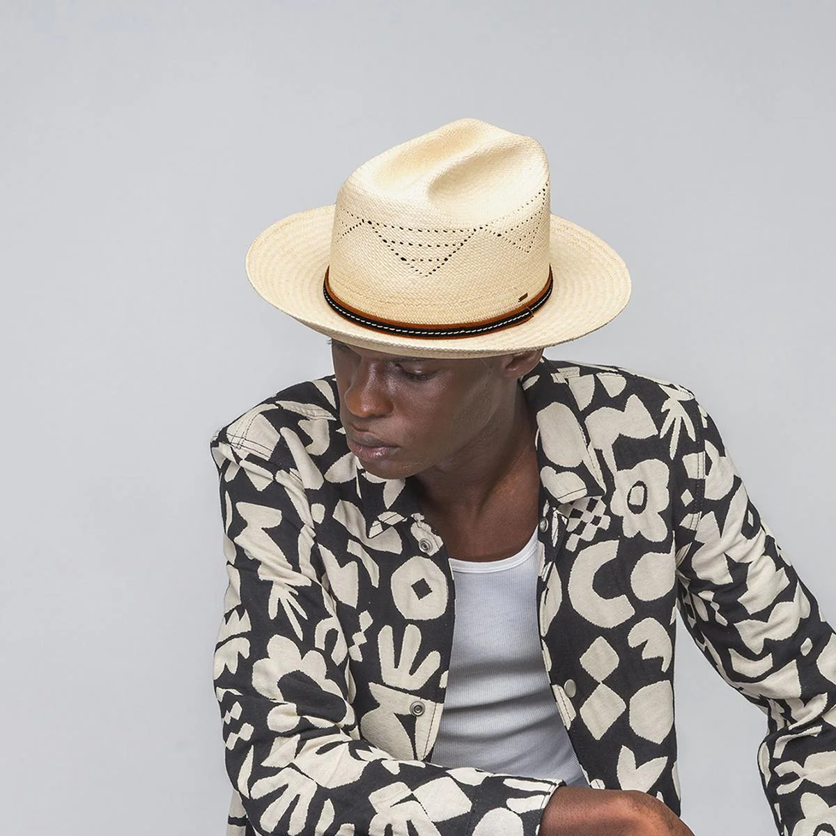 Moren Vented Panama Straw Western Hat - Image 6