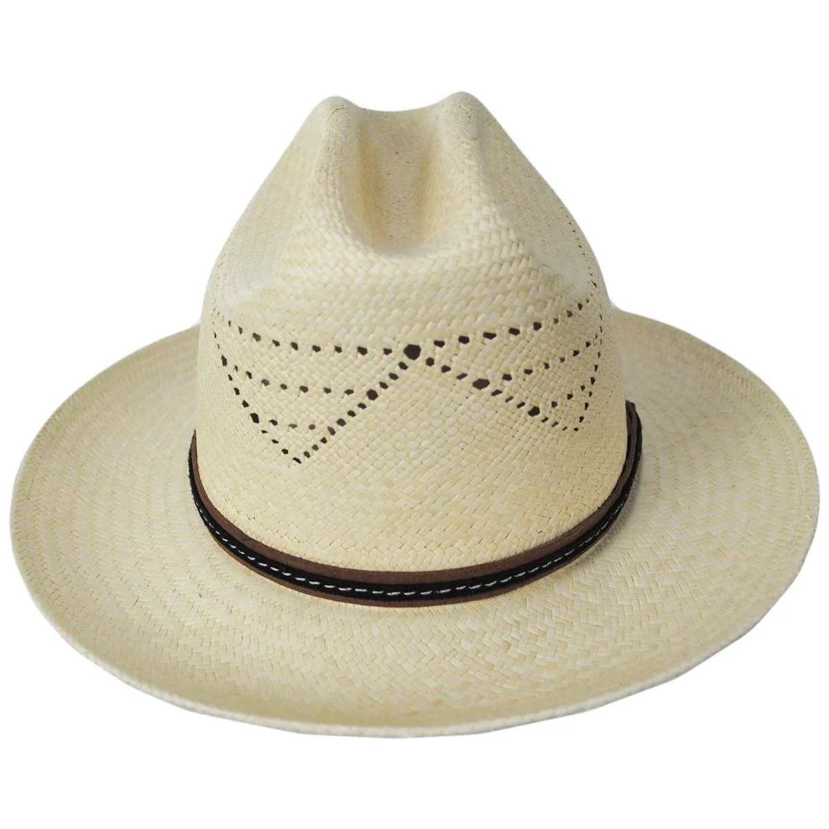 Moren Vented Panama Straw Western Hat - Image 7