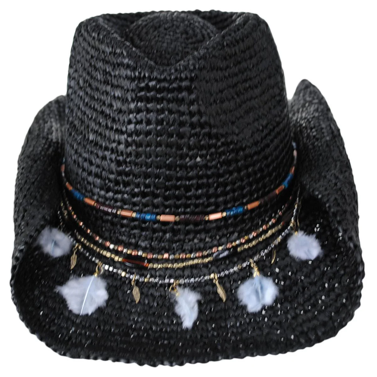 Morgan Crochet Raffia Straw Western Hat - Image 3