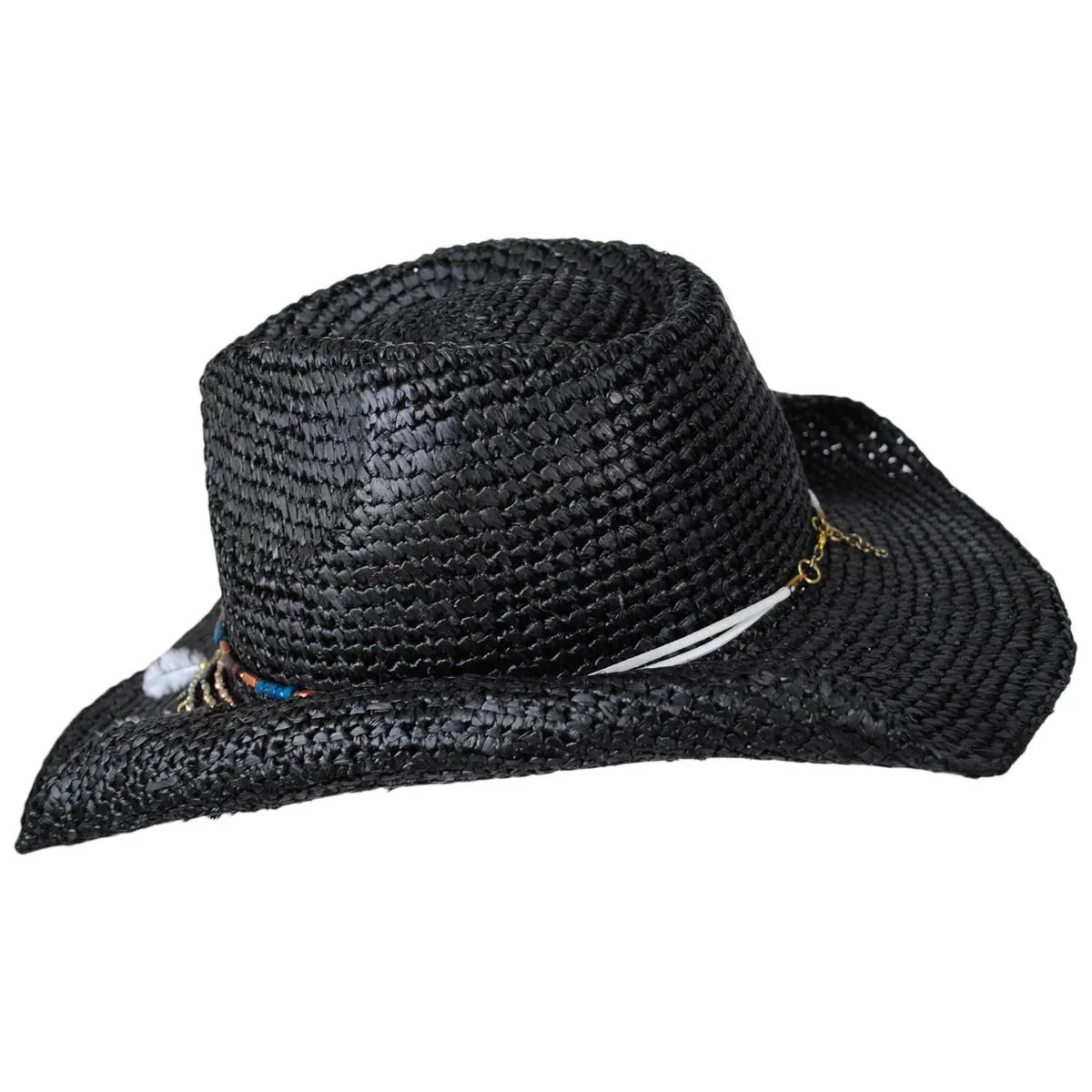 Morgan Crochet Raffia Straw Western Hat - Image 4