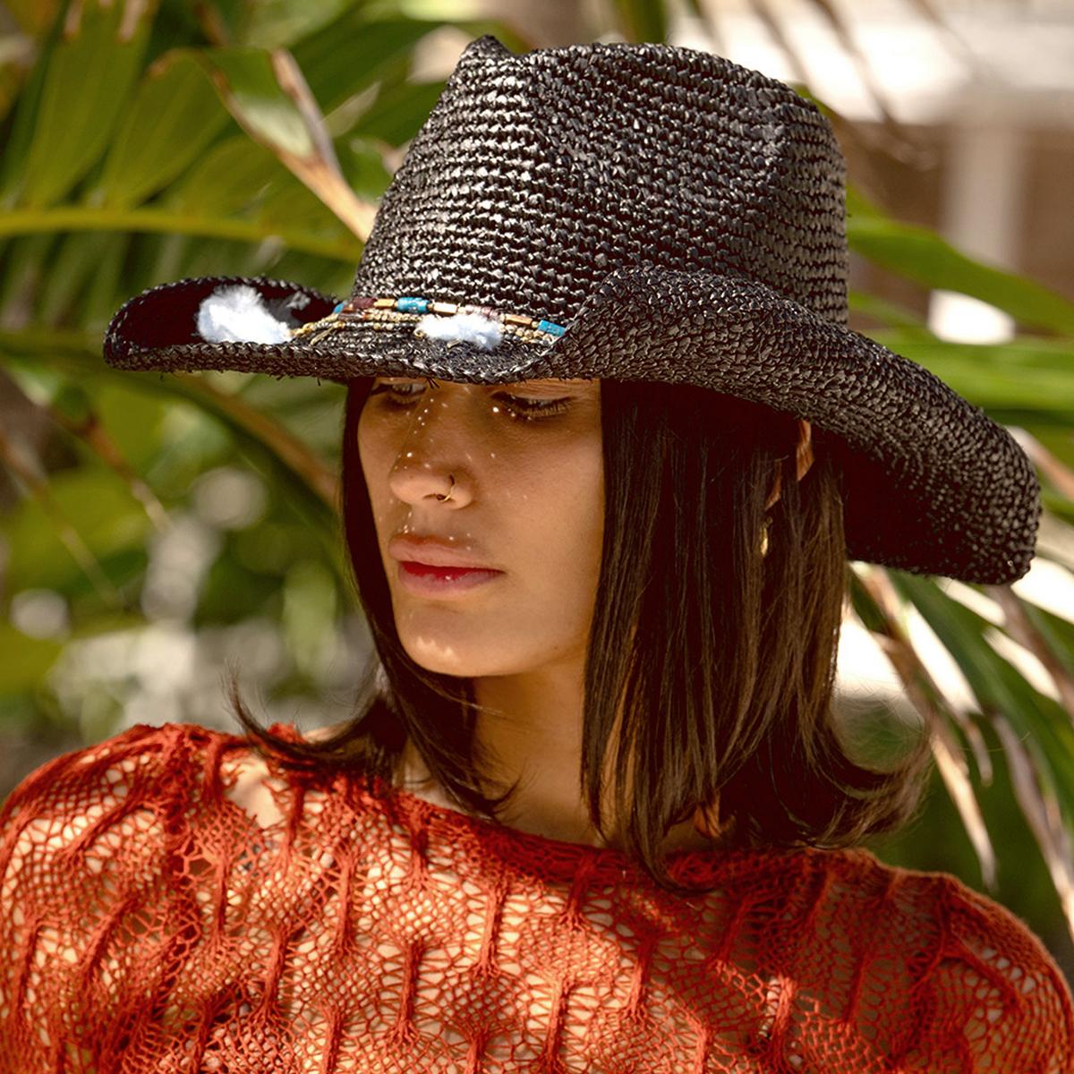 Morgan Crochet Raffia Straw Western Hat - Image 6