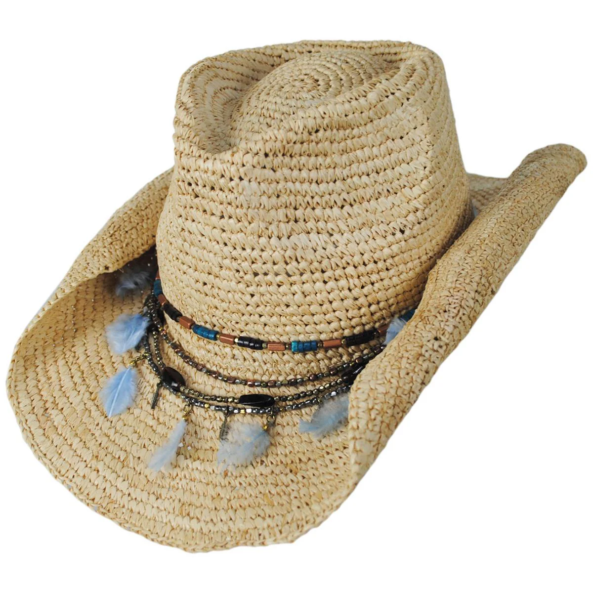 Morgan Crochet Raffia Straw Western Hat - Image 7